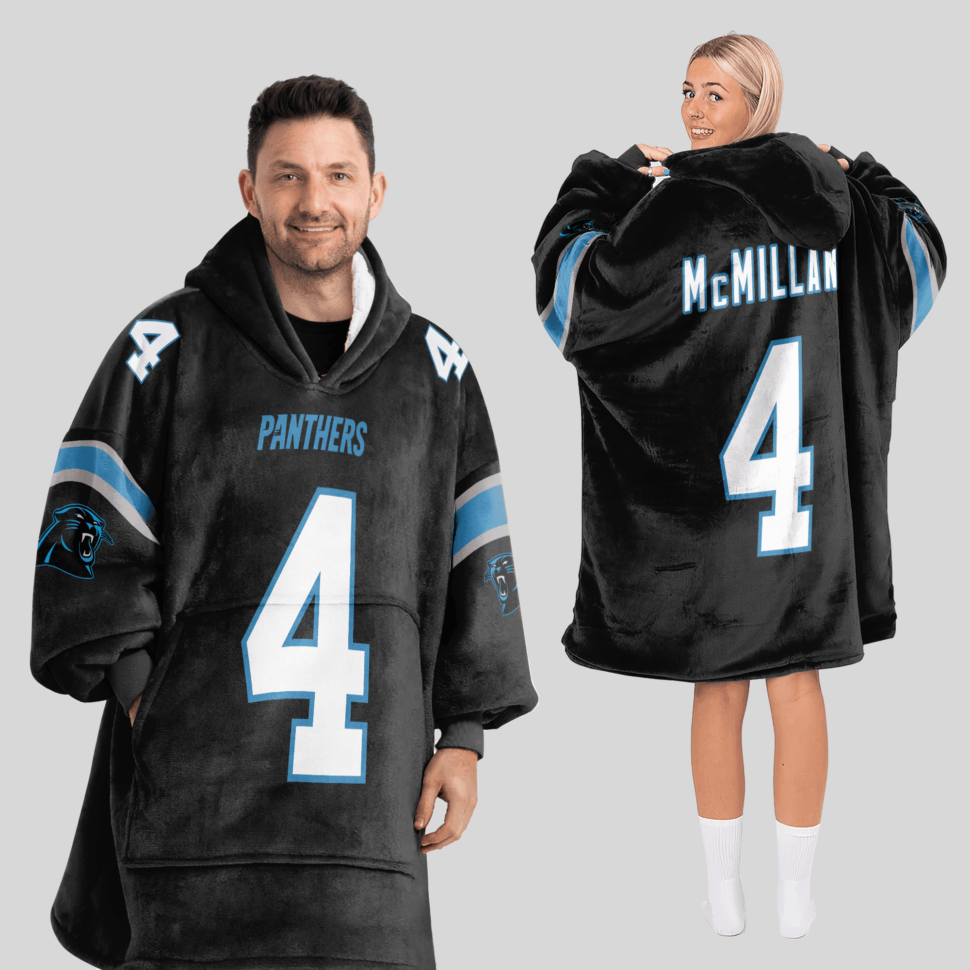 Adult 4 Carolina Football Unisex Blanket Hoodie