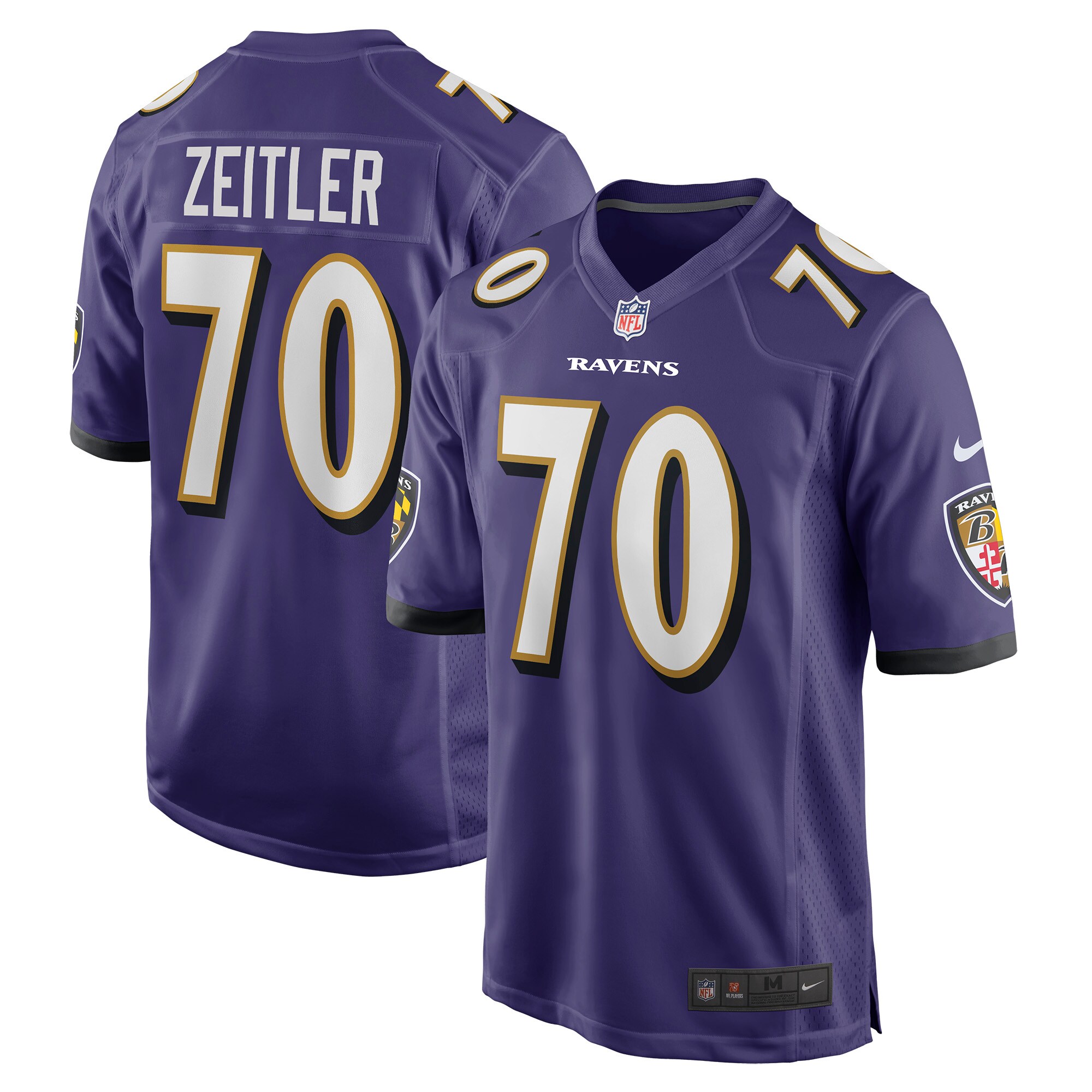 Kevin Zeitler Baltimore Ravens  Game Jersey - Purple