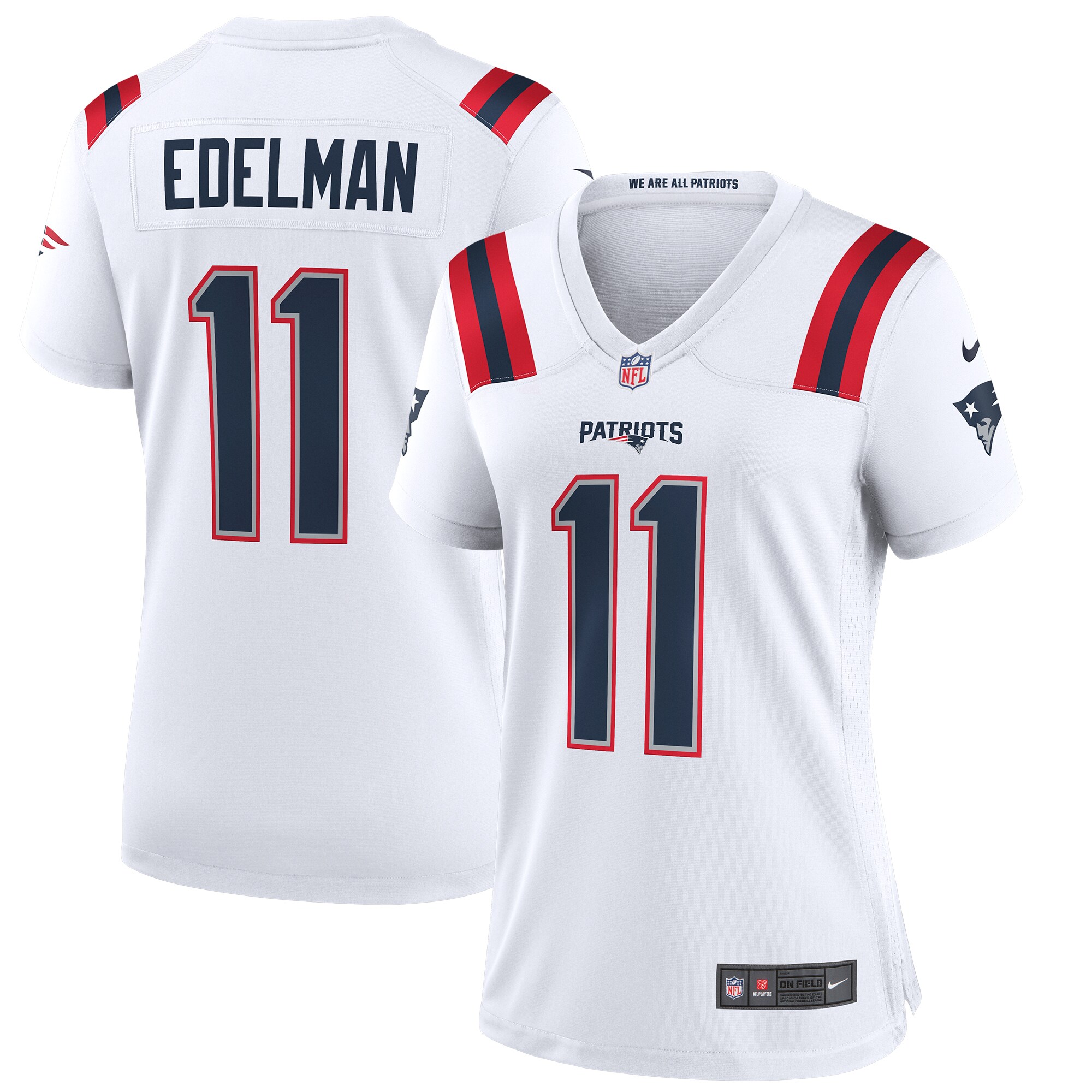 Julian Edelman New England Patriots  Women's Team Game Jersey - White