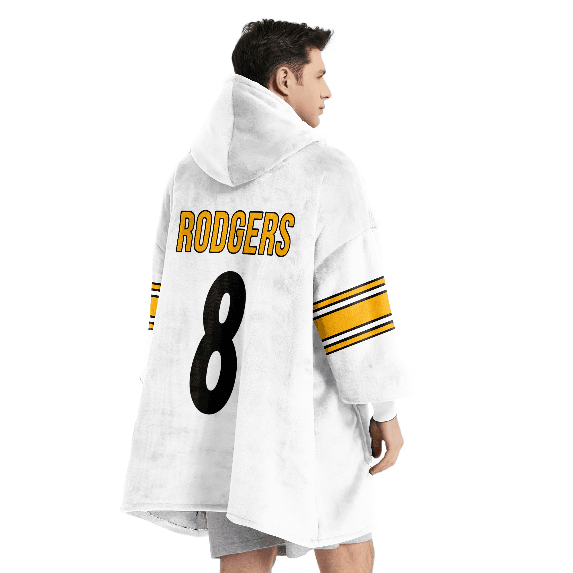 Adult 8 Pittsburgh Football Unisex Blanket Hoodie