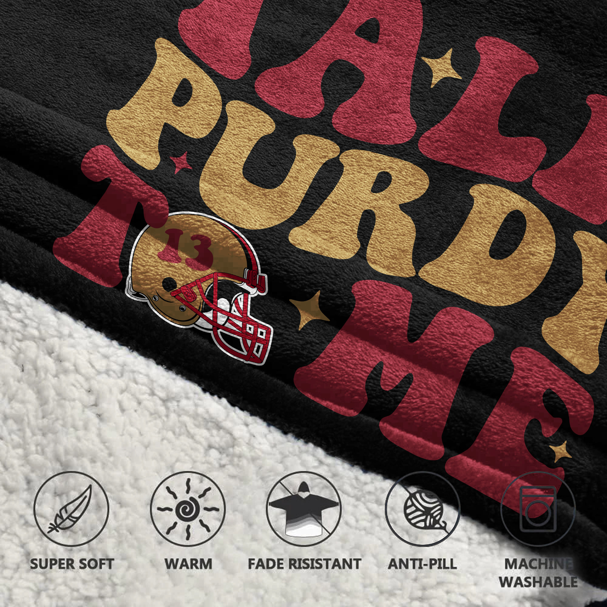 Adult Talk Purdy To Me 13 San Francisco 49ers Football Unisex Blanket Hoodie