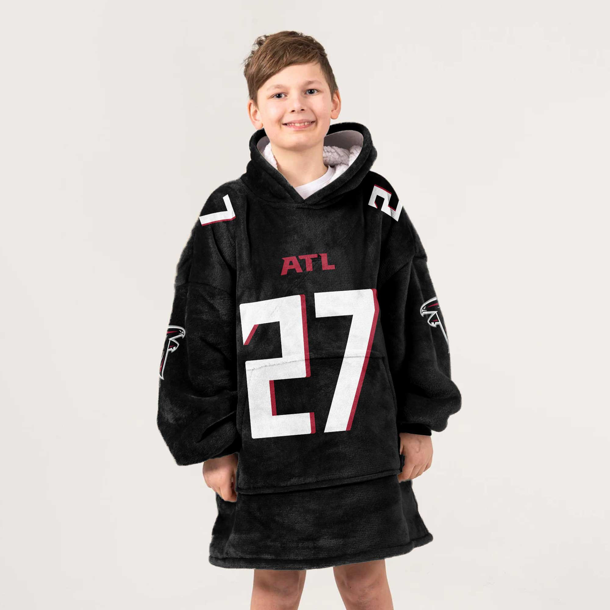 Kid 27 Atlanta Football Unisex Blanket Hoodie
