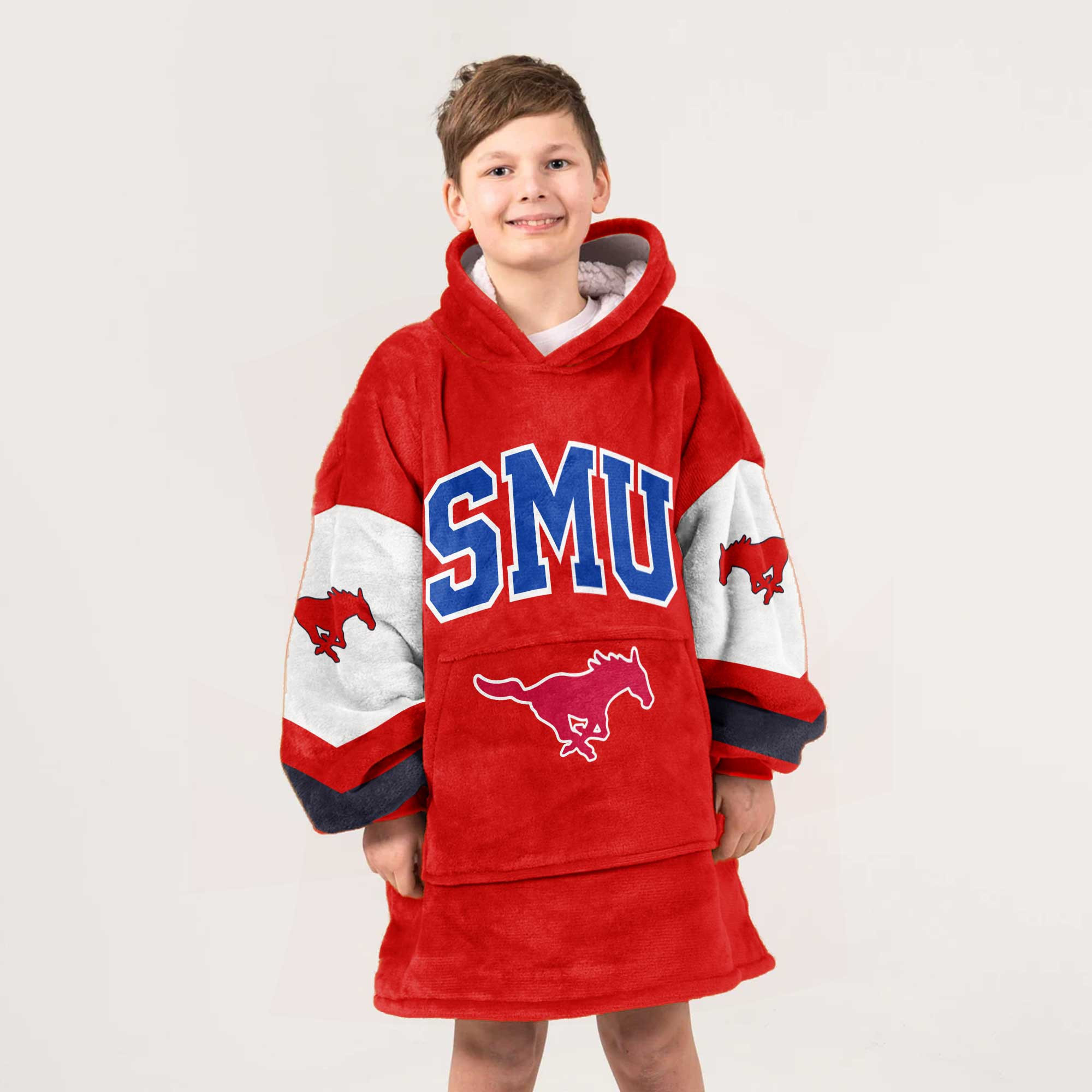 Adult SMU Football Unisex Blanket Hoodie