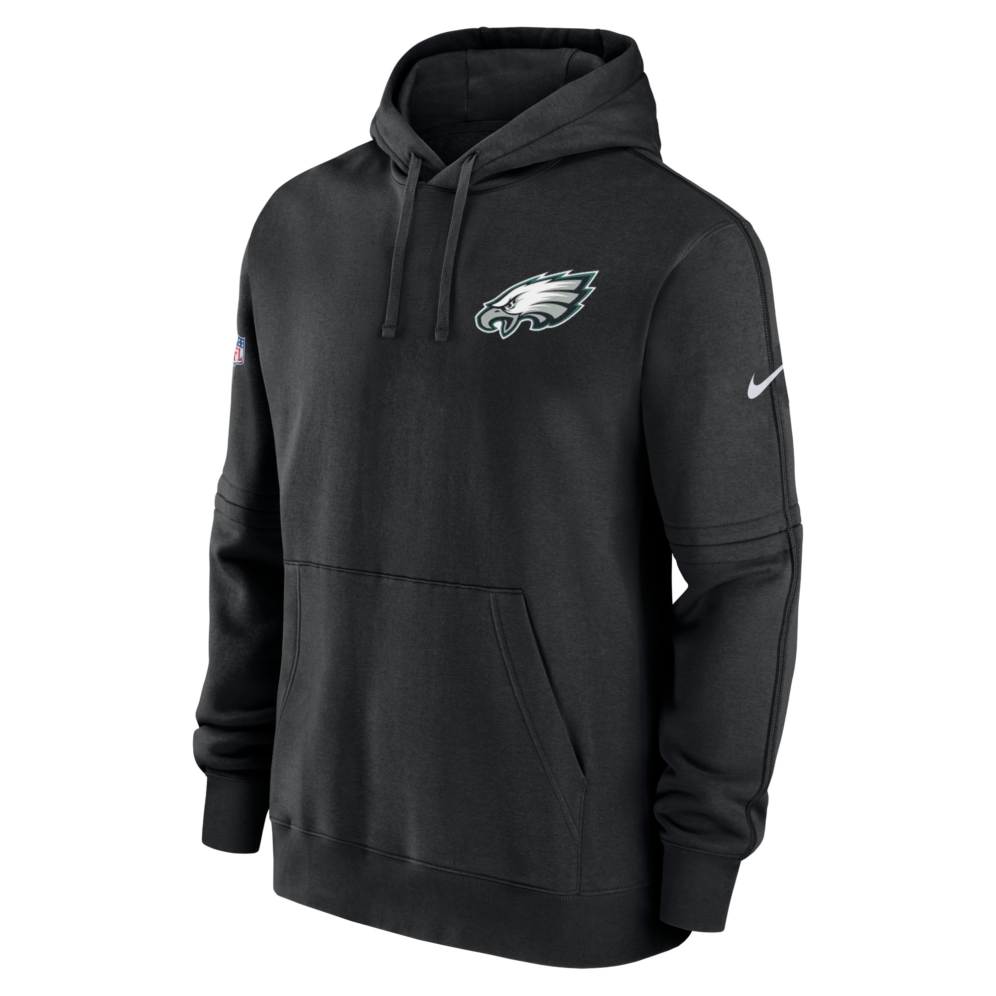 Philadelphia Eagles  Sideline Club Fleece Pullover Hoodie - Black