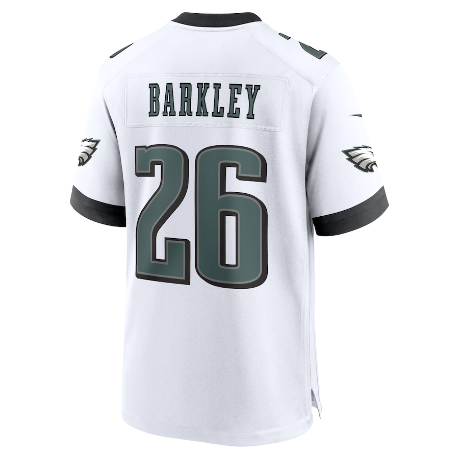 Men's Philadelphia Eagles #26 Saquon Barkley White White Game Jersey