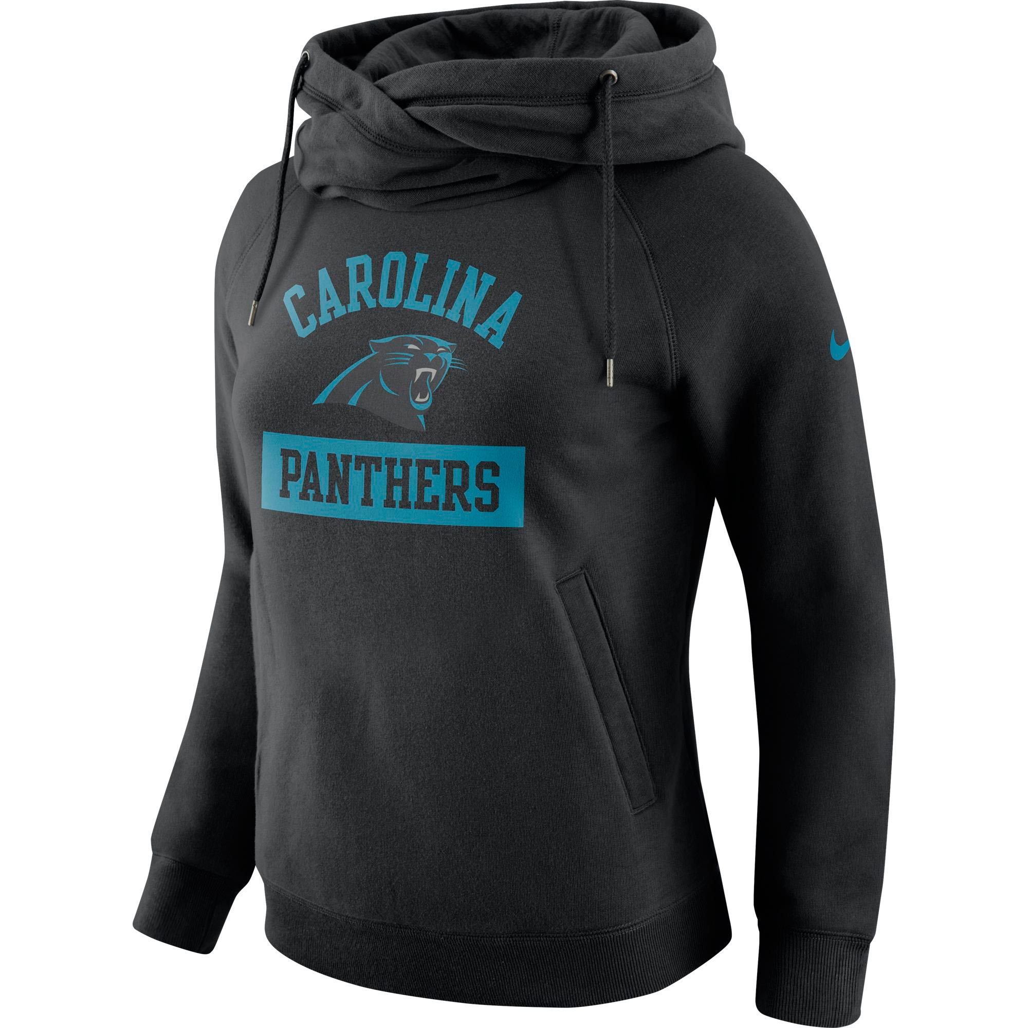 Carolina Panthers Women's Tailgate Funnel Pullover Hoodie - Black