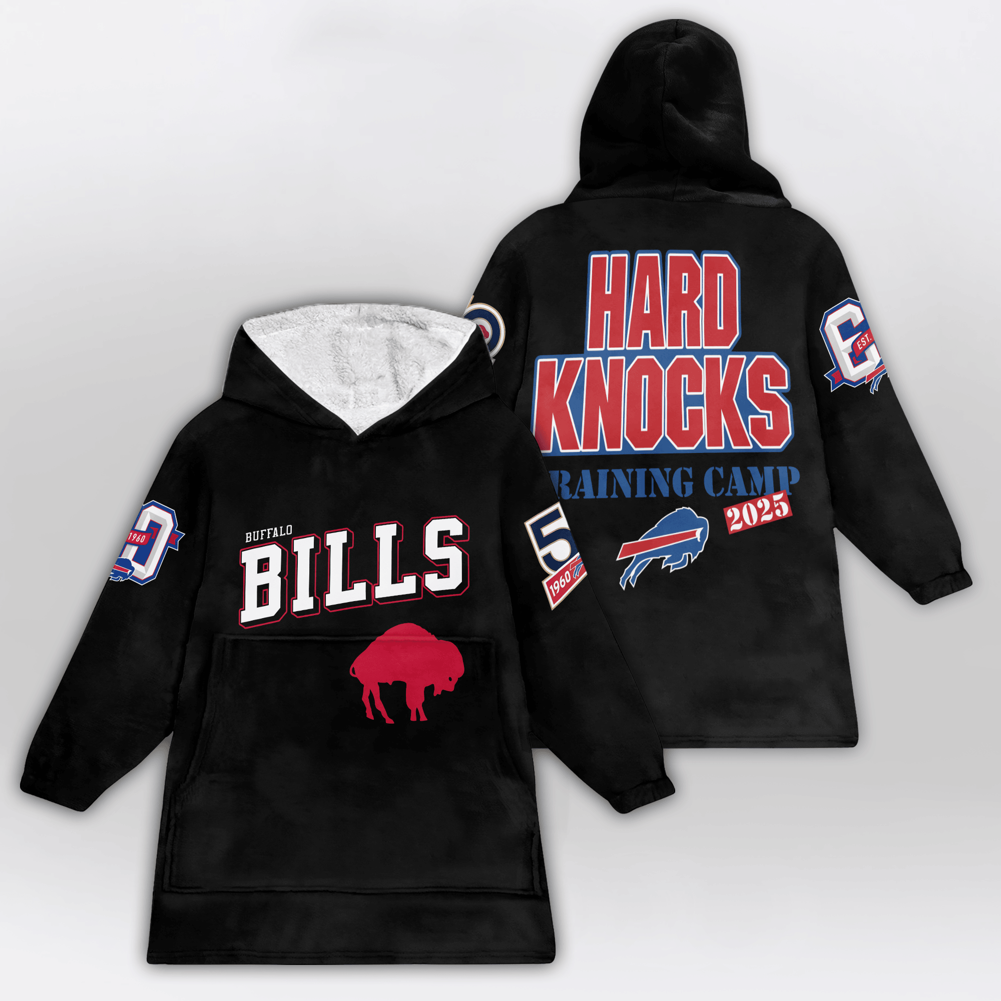 Adult Buffalo Football Unisex Blanket Hoodie