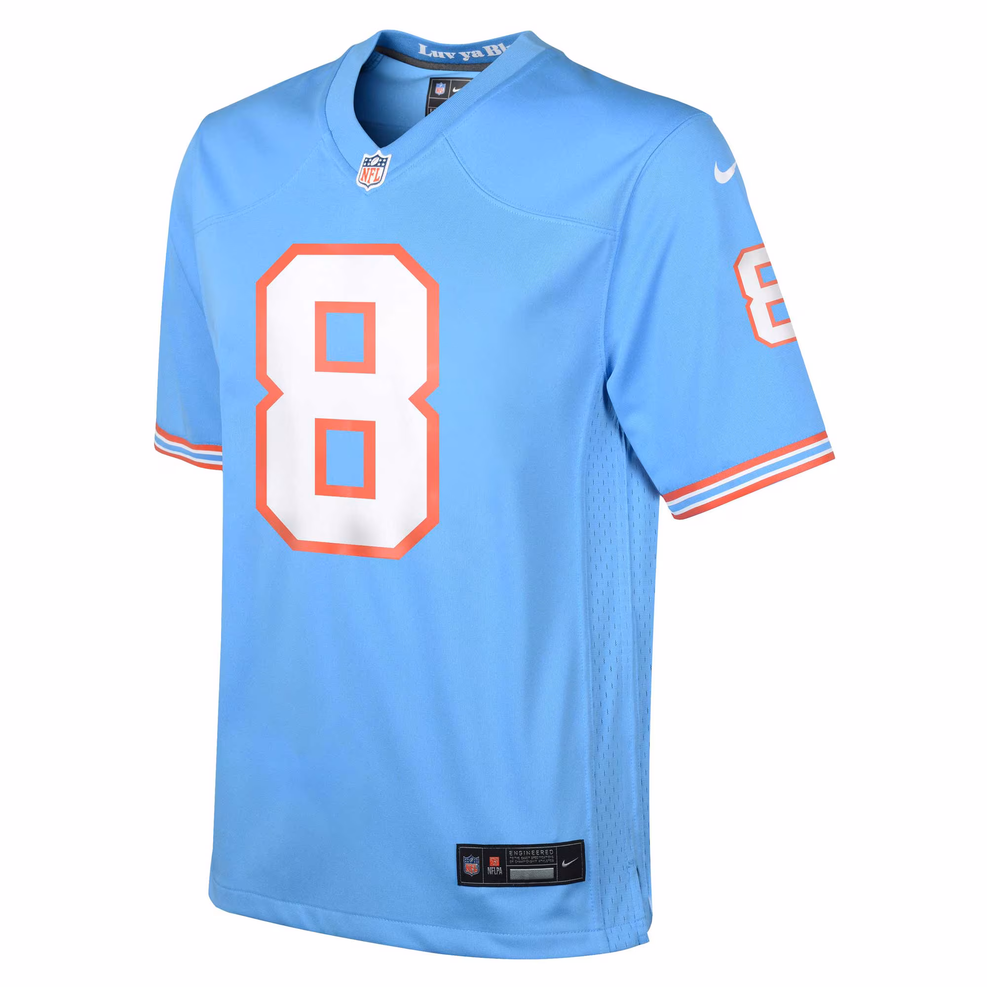 Will Levis Tennessee Titans Youth Oilers Throwback ALT2 Player Game Jersey - Light Blue