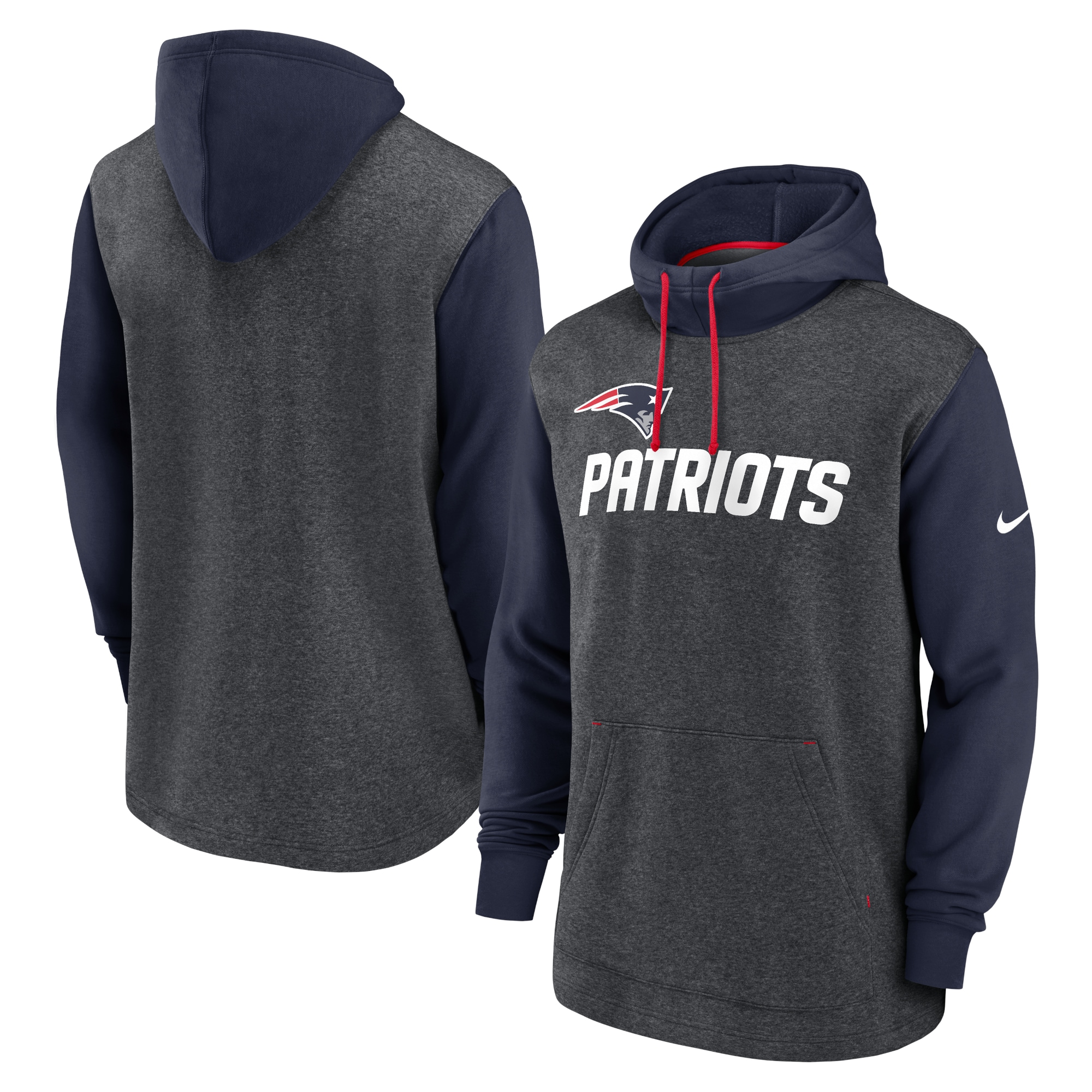 New England Patriots Surrey Legacy Pullover Hoodie - Heathered Charcoal/Navy