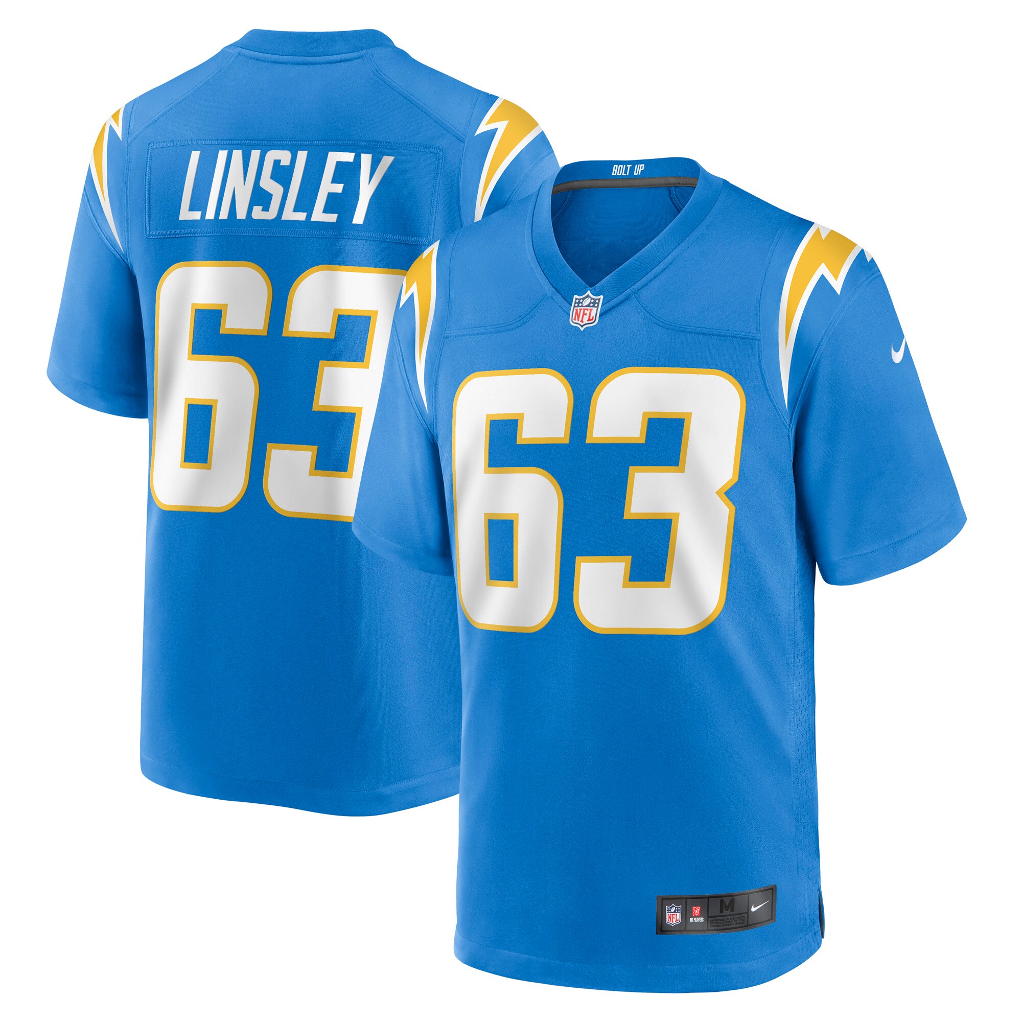 Corey Linsley Los Angeles Chargers Game Player Jersey - Powder Blue