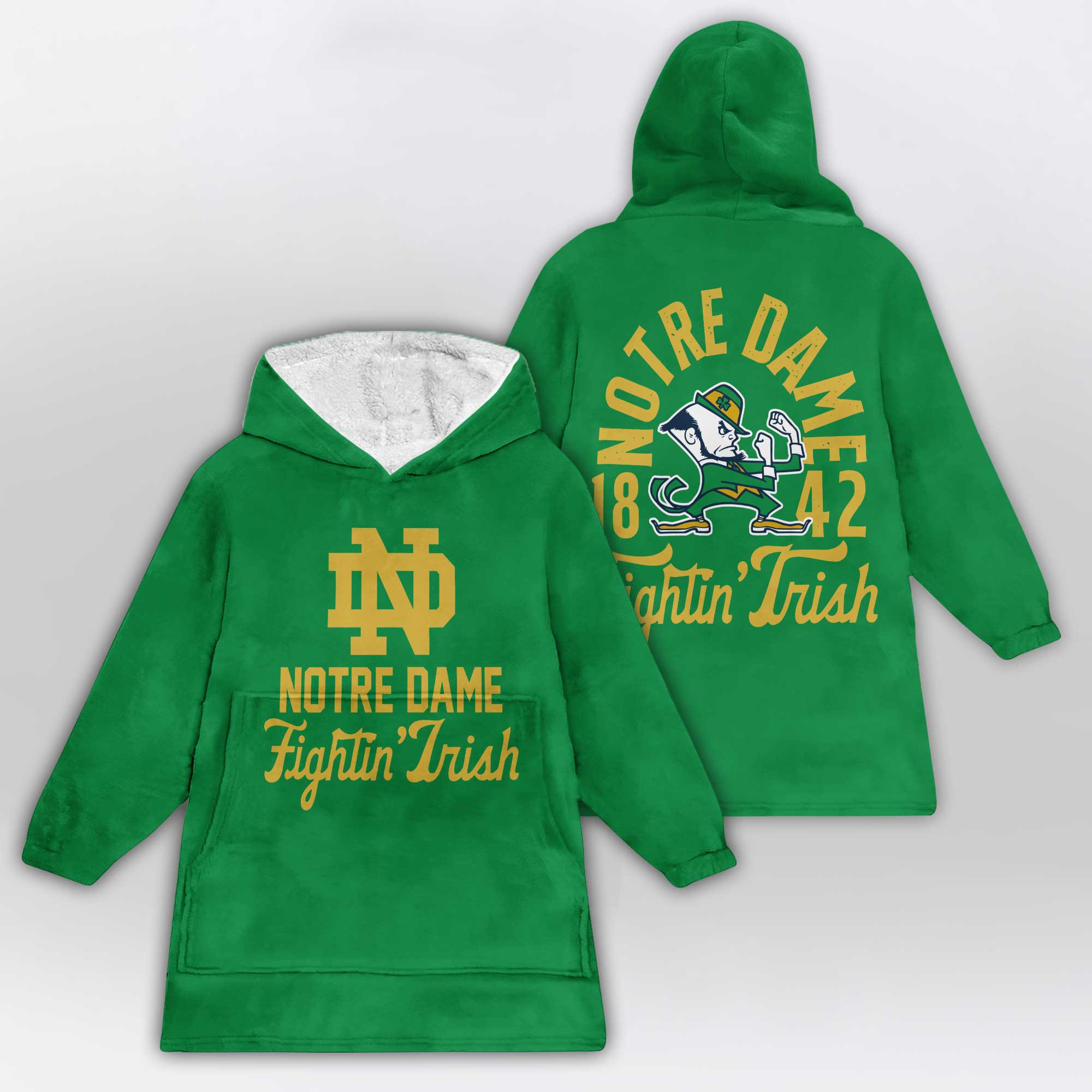Kid Notre Dame Football Unisex Blanket Hoodie
