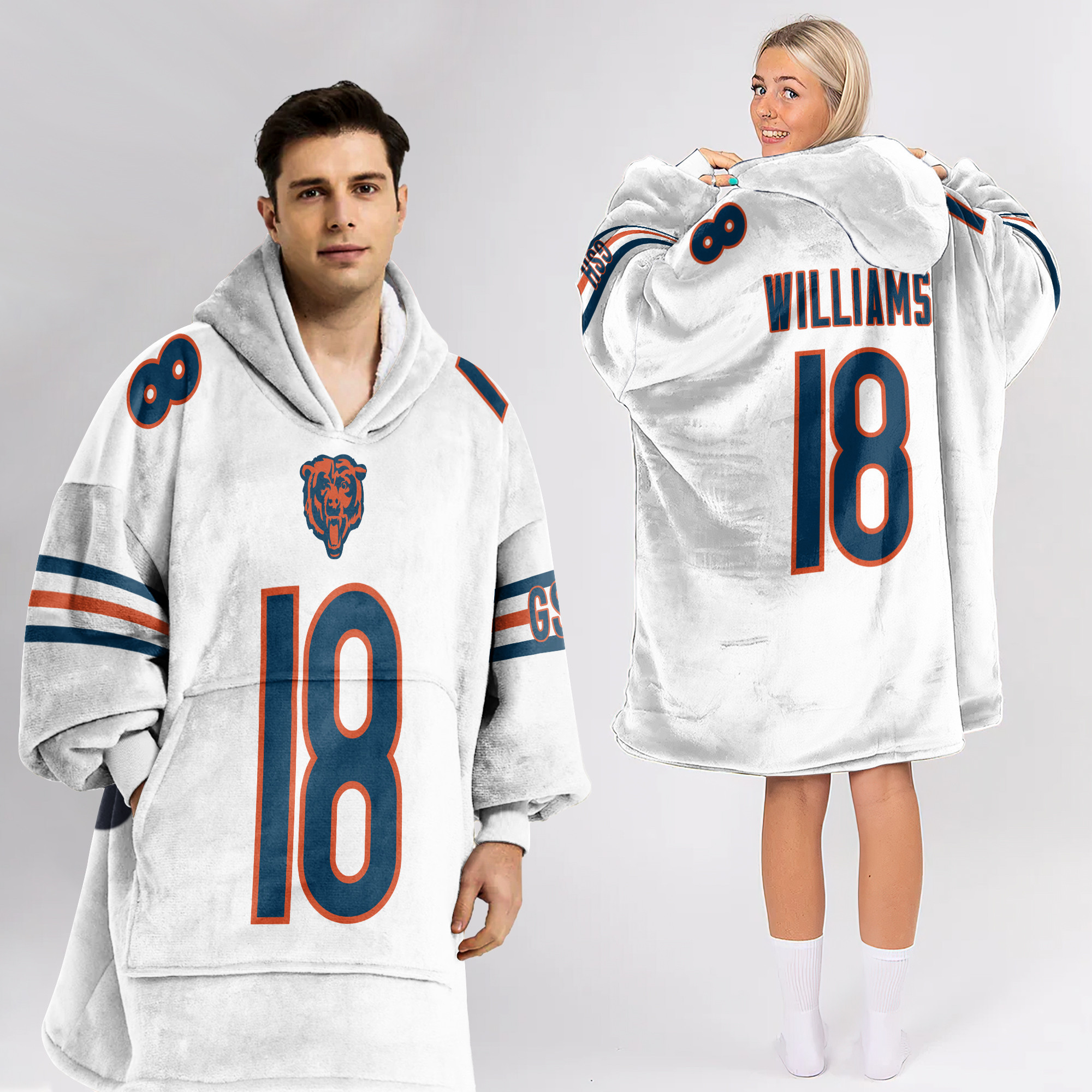 Adult C.W 18 Chicago Football Unisex Blanket Hoodie