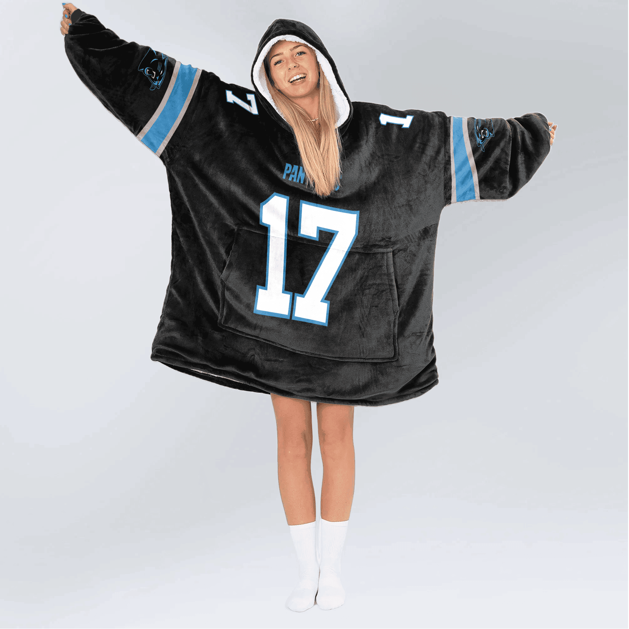 Adult 17 Carolina Football Unisex Blanket Hoodie
