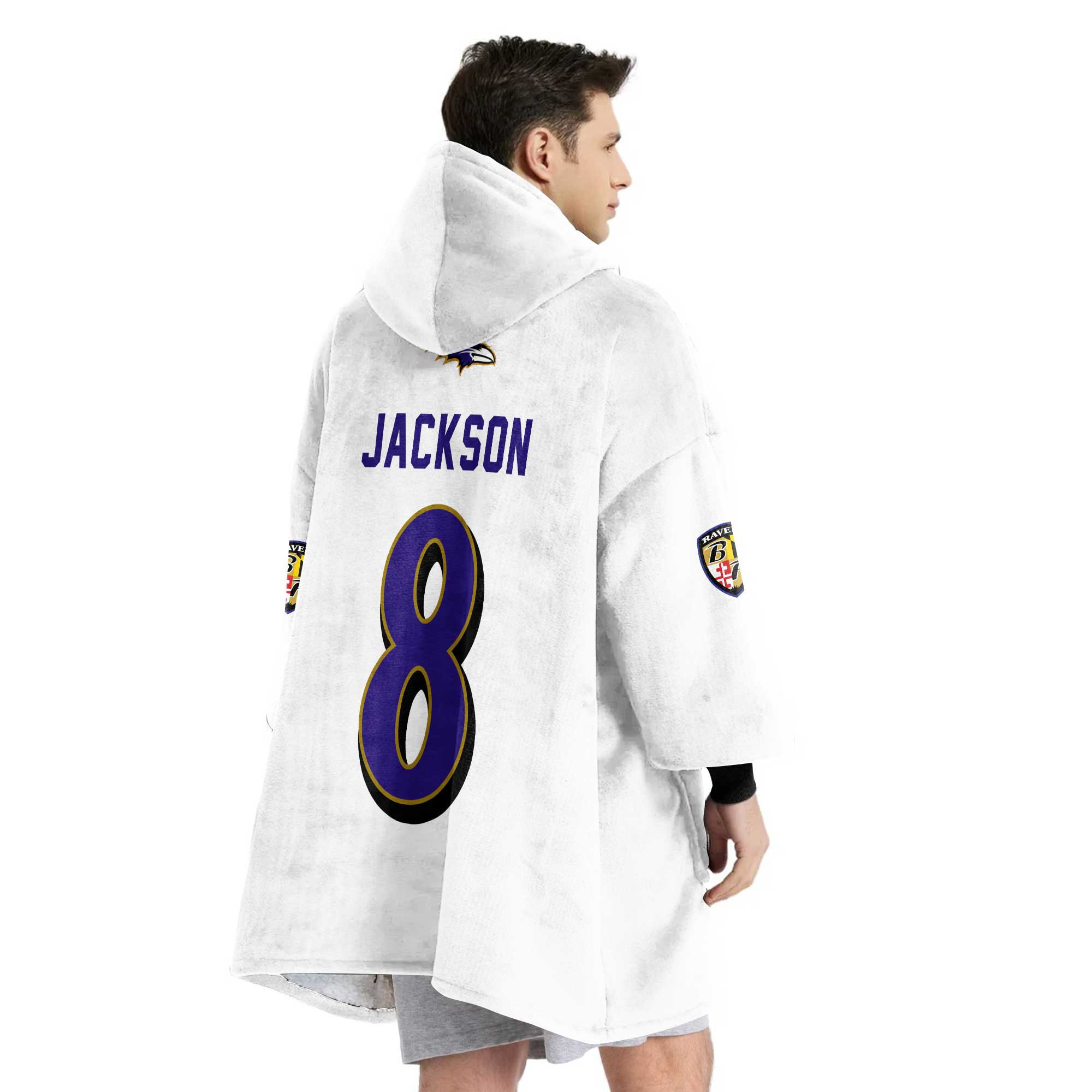 Adult 8 Baltimore Football Unisex Blanket Hoodie