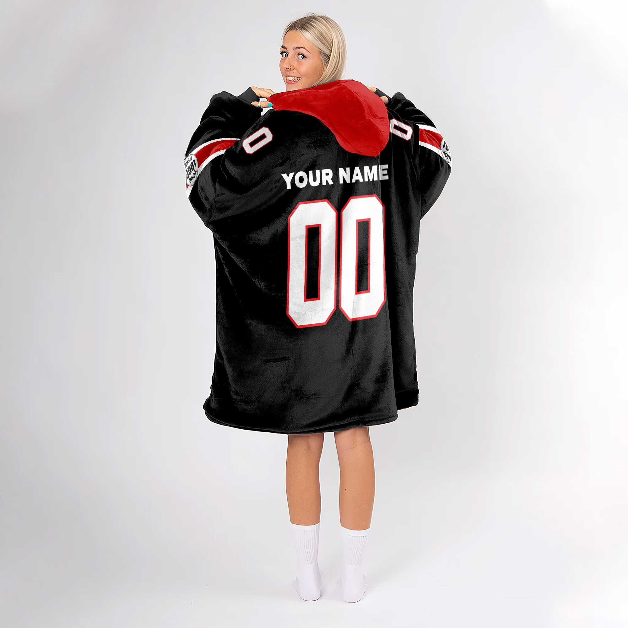 Adult Custom Blanket Hoodie Georgia Inspired Color