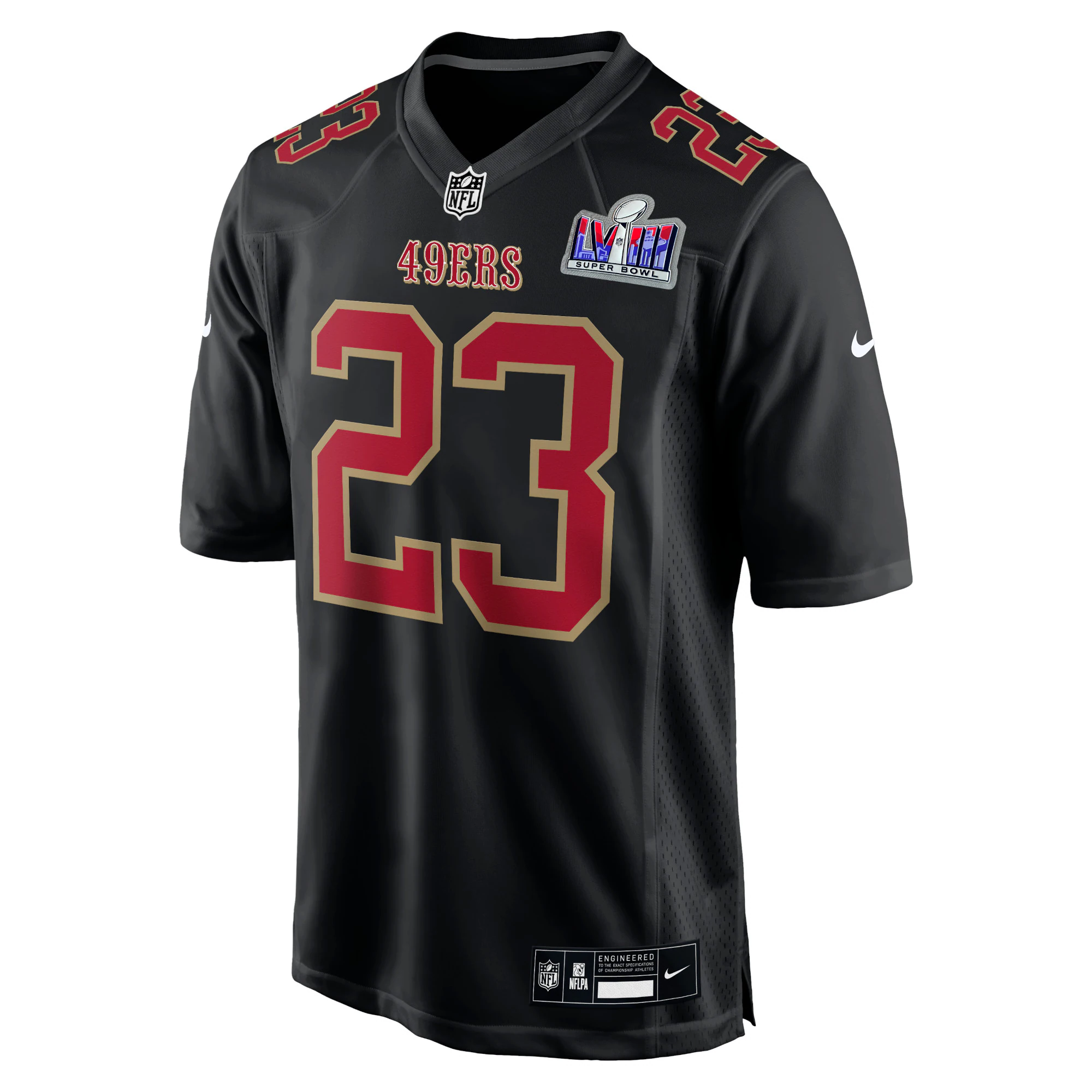 Christian McCaffrey San Francisco 49ers  2023 Super Bowl LVIII Carbon Fashion Game Player Jersey - Black
