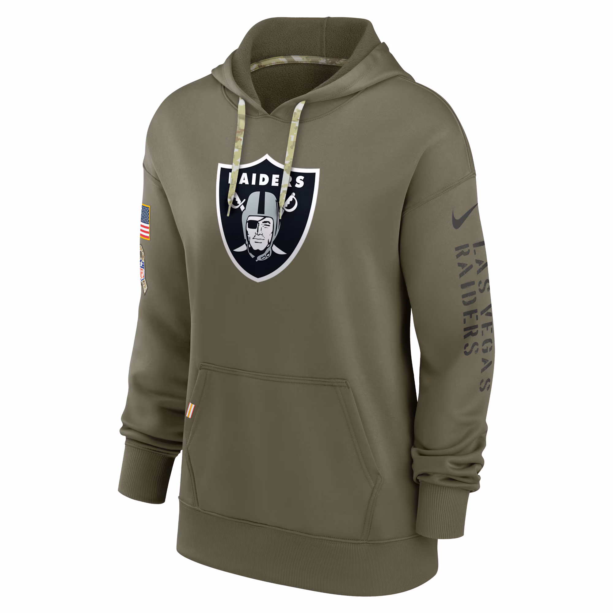 Las Vegas Raiders Women's 2022 Salute To Service Performance Pullover Hoodie - Olive