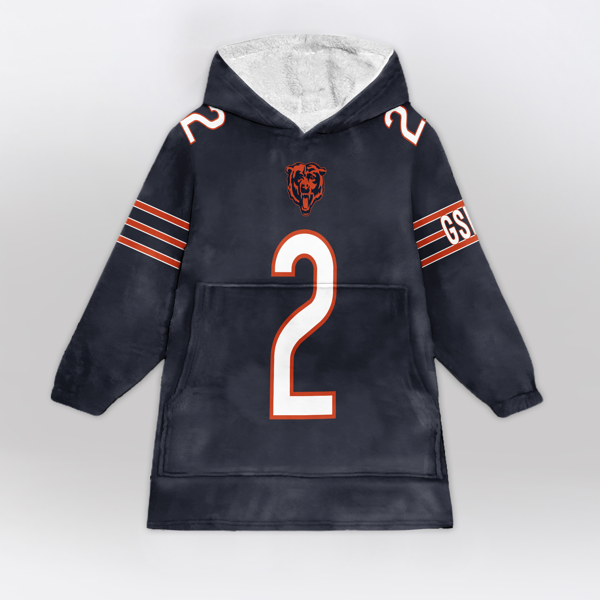 Adult 2 Chicago Football Unisex Blanket Hoodie