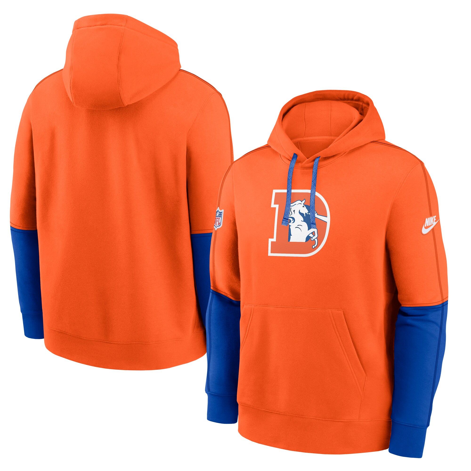 Denver Broncos Alternate Logo Club Pullover Hoodie - Orange