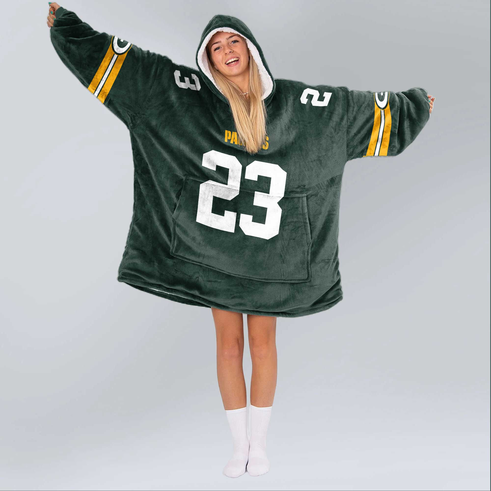 Adult 23 Green Bay Football Unisex Blanket Hoodie