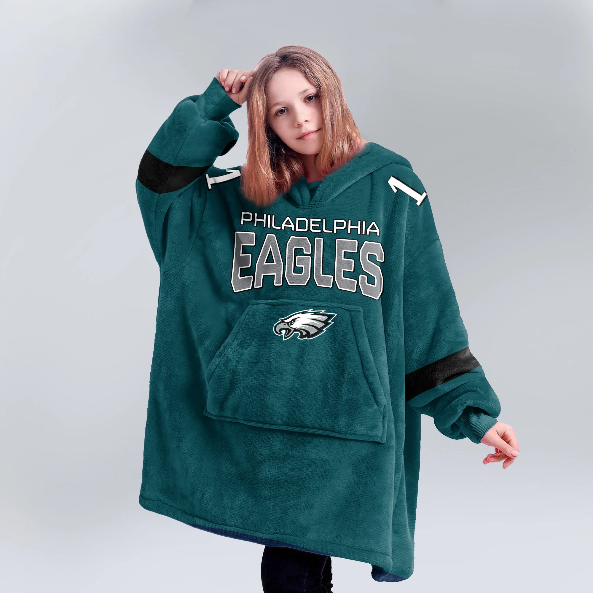 Adult 1 Philadelphia Football Unisex Blanket Hoodie