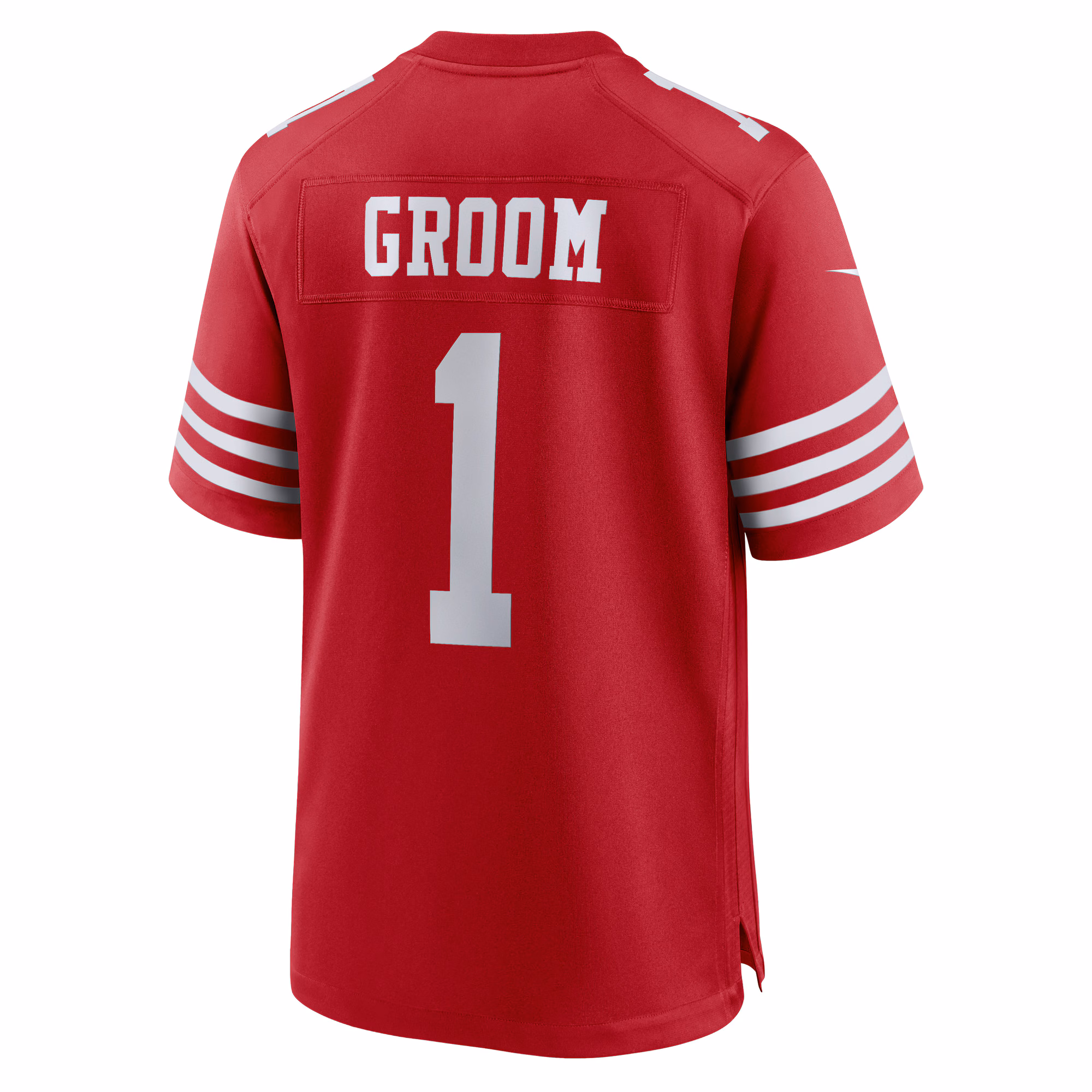Number 1 Groom San Francisco 49ers Game Jersey - Scarlet