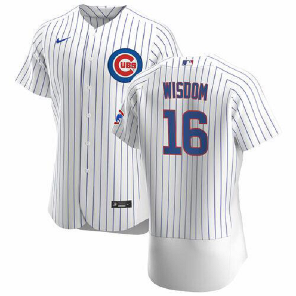 Men's Chicago Cubs #16 Patrick Wisdom  Home Jersey