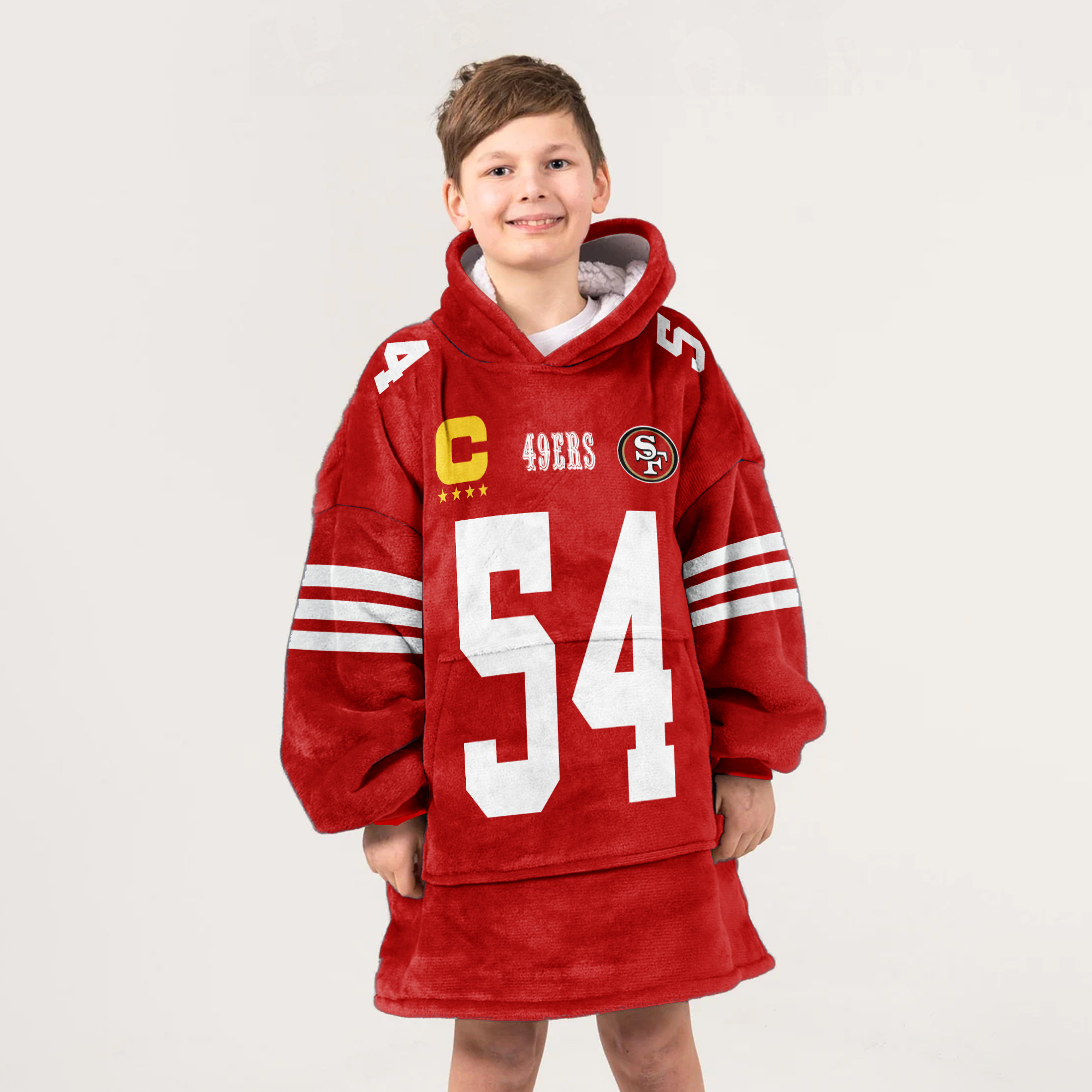 Adult Captain 54 San Francisco 49ers Football Unisex Blanket Hoodie
