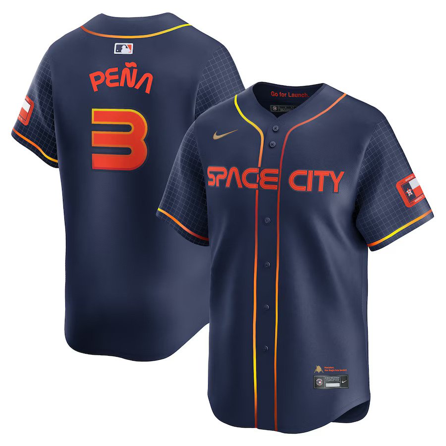 Men's Houston Astros Jeremy Pe?a  Navy City Connect Limited Player Jersey