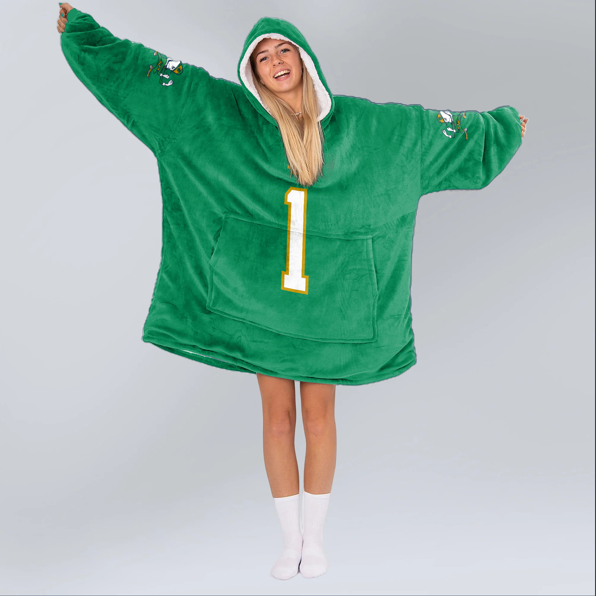 Adult 1 Notre Dame Football Unisex Blanket Hoodie