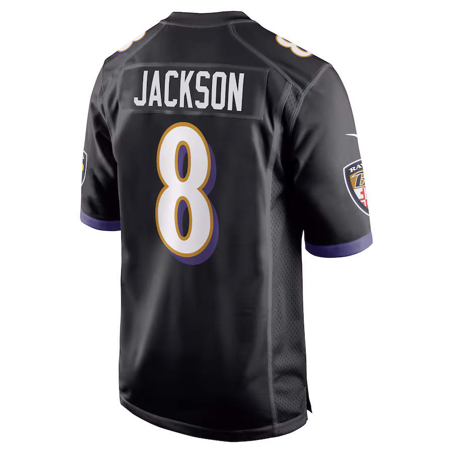Men's Lamar Jackson #8 Black Baltimore Ravens Alternate Game Jersey