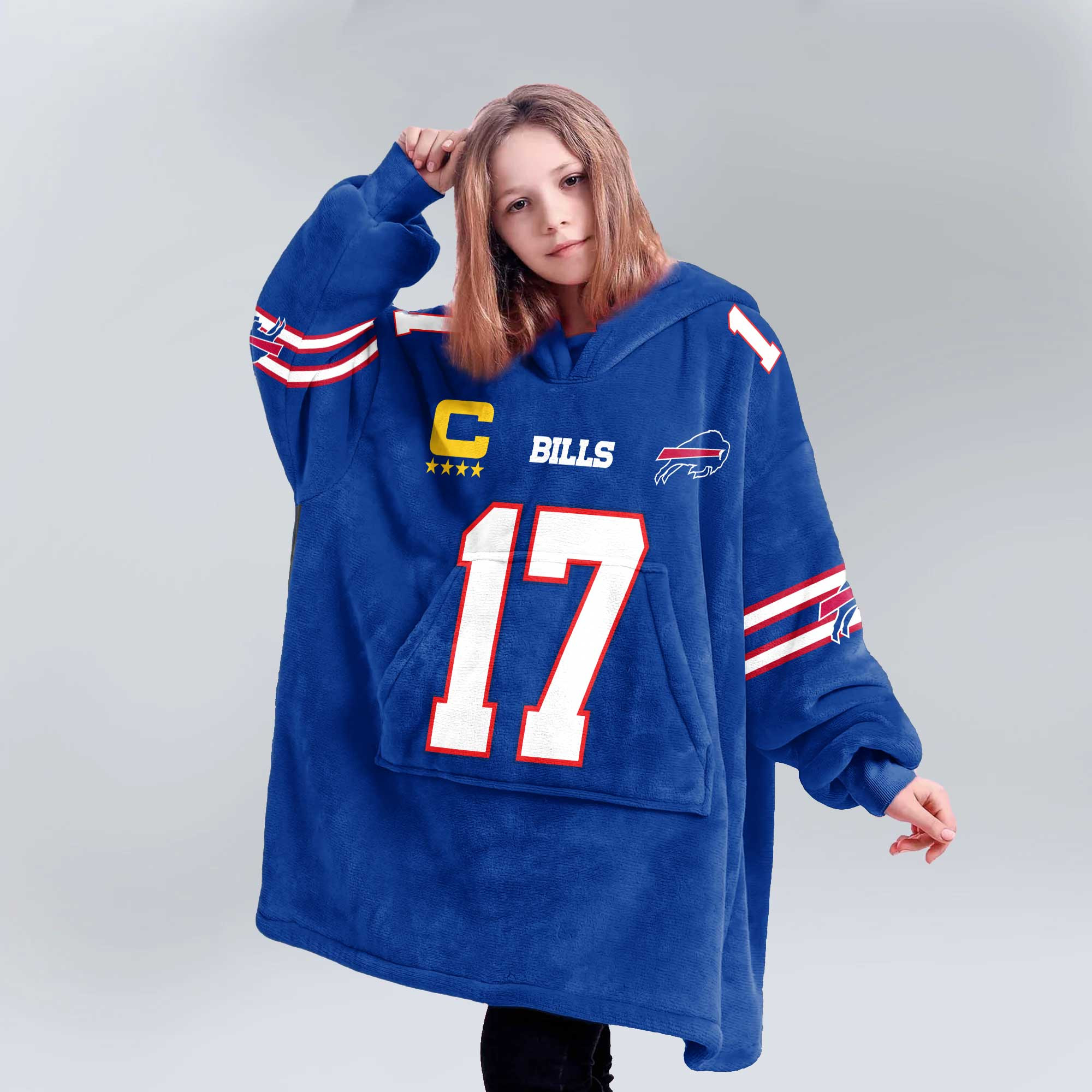 Captain J.A 17 Buffalo Football Unisex Blanket Hoodie