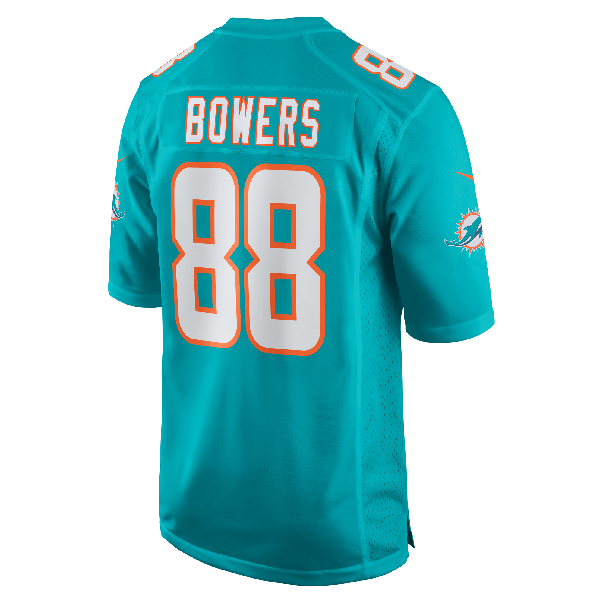 Nick Bowers Miami Dolphins Team Game Jersey -  Aqua