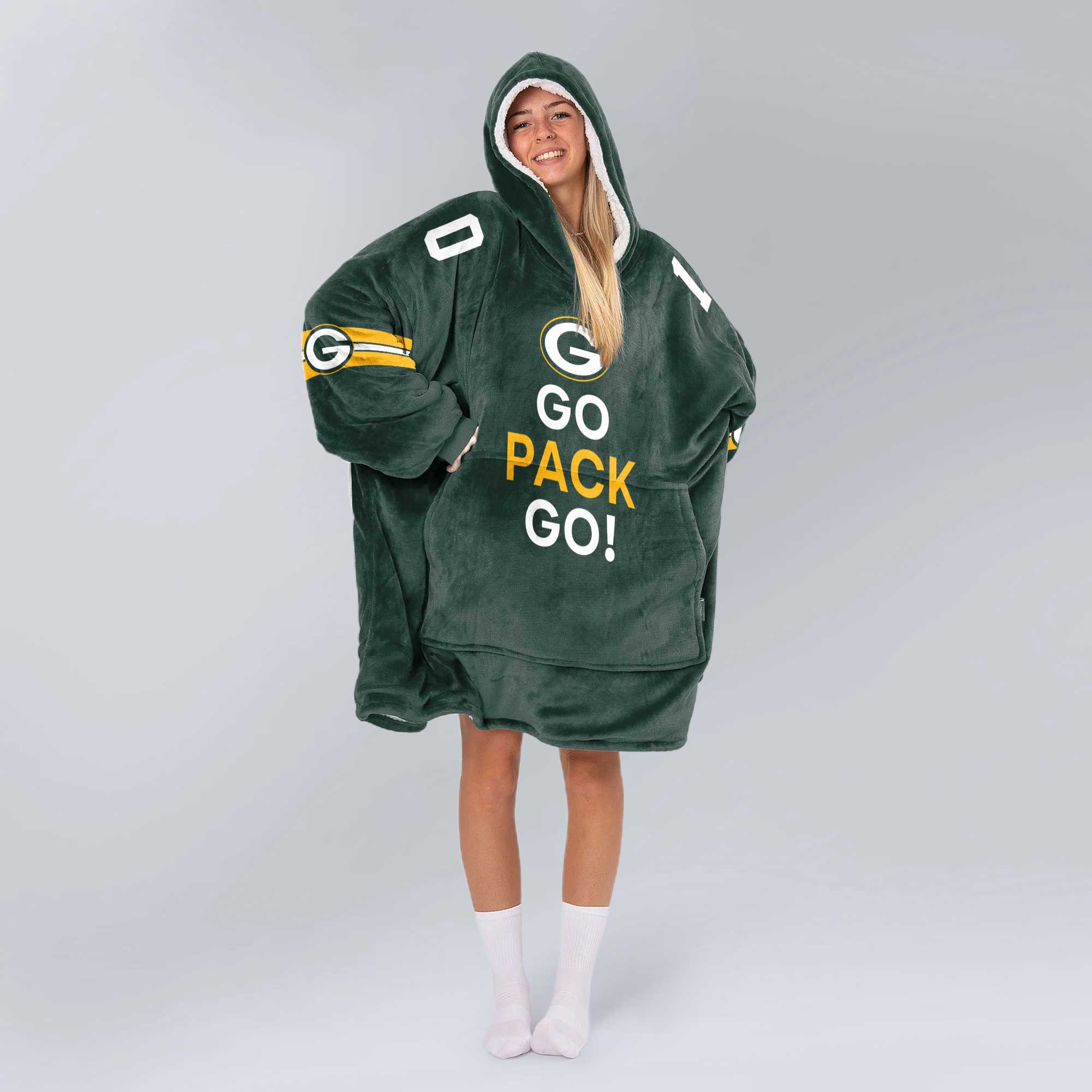 Go Pack Go! Green Bay Football Unisex Blanket Hoodie
