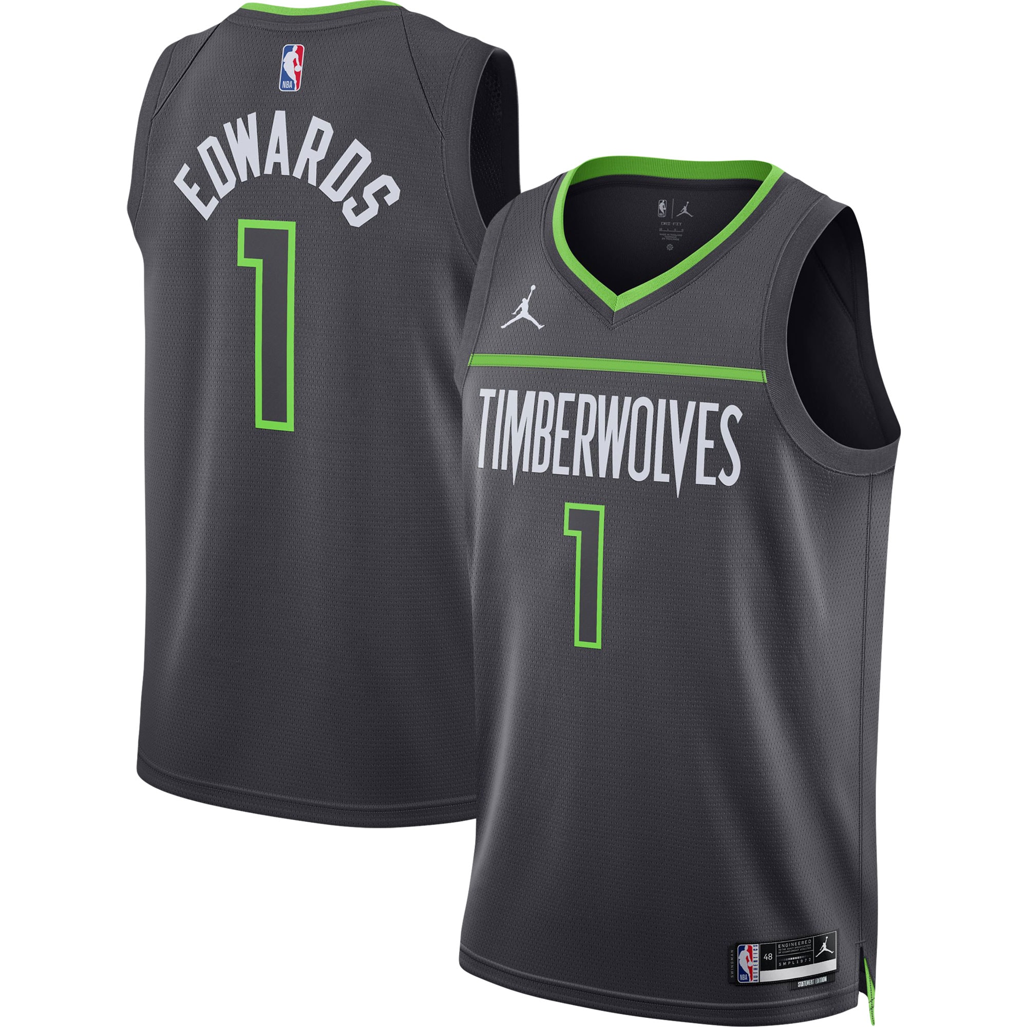 Anthony Edwards 2022/23 Minnesota Timberwolves  Unisex Swingman Jersey - Statement Edition - Charcoal