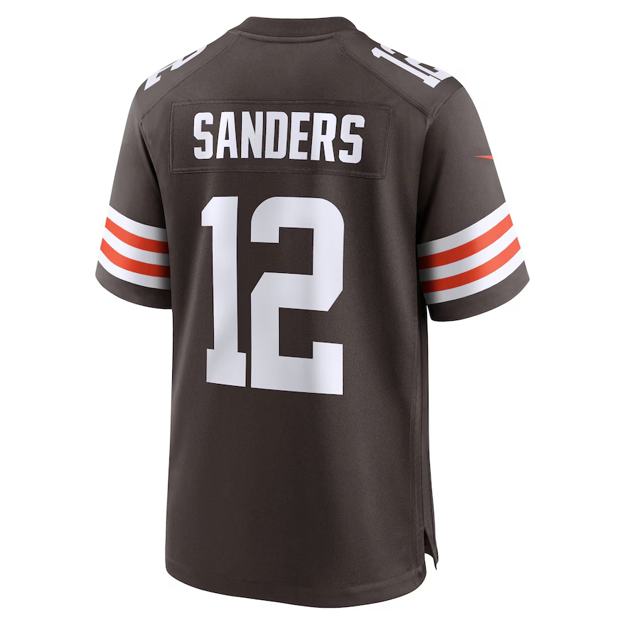 Men's Shedeur Sanders #12 Brown Cleveland Browns 2025 NFL Draft Game