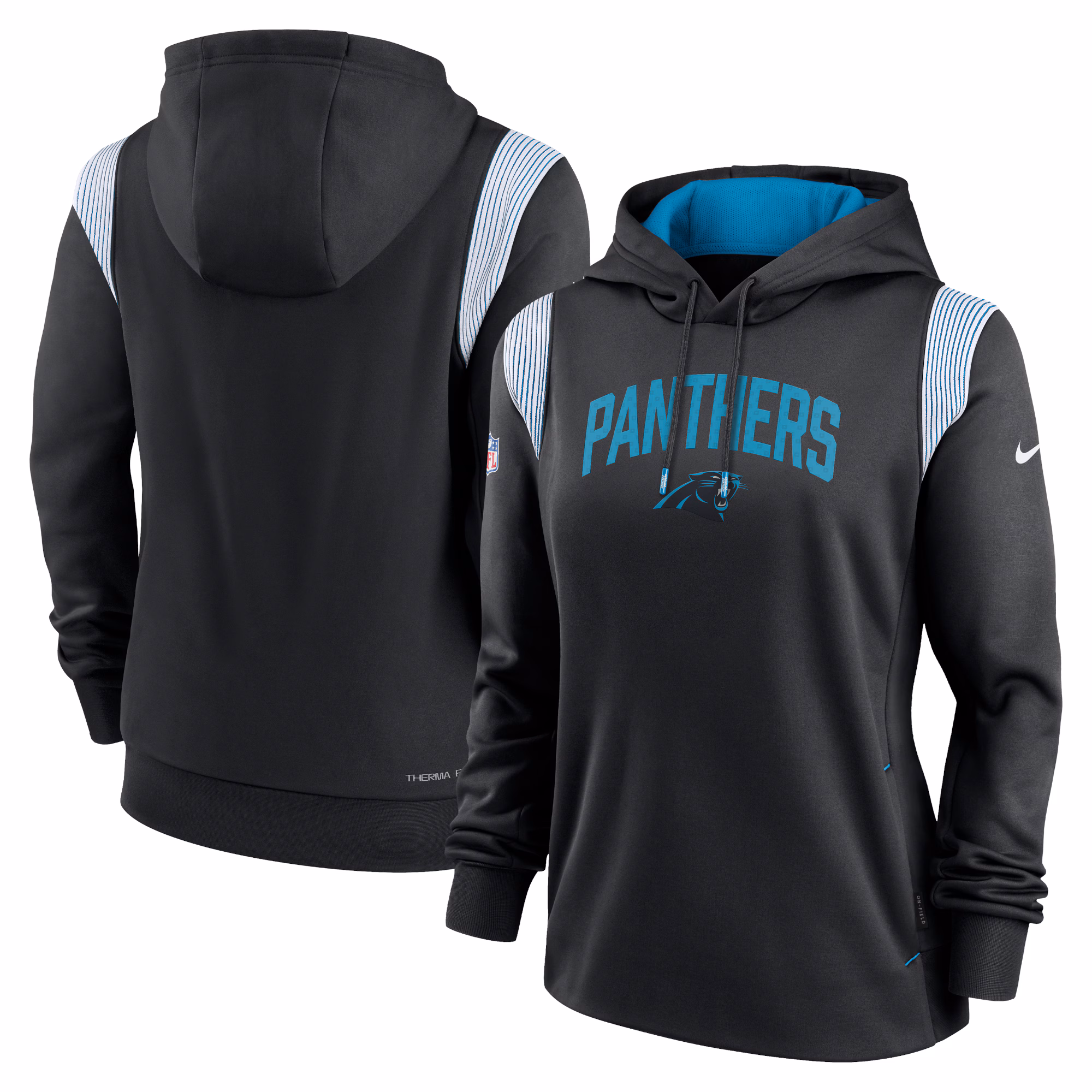 Carolina Panthers Women's Sideline Stack Performance Pullover Hoodie - Black