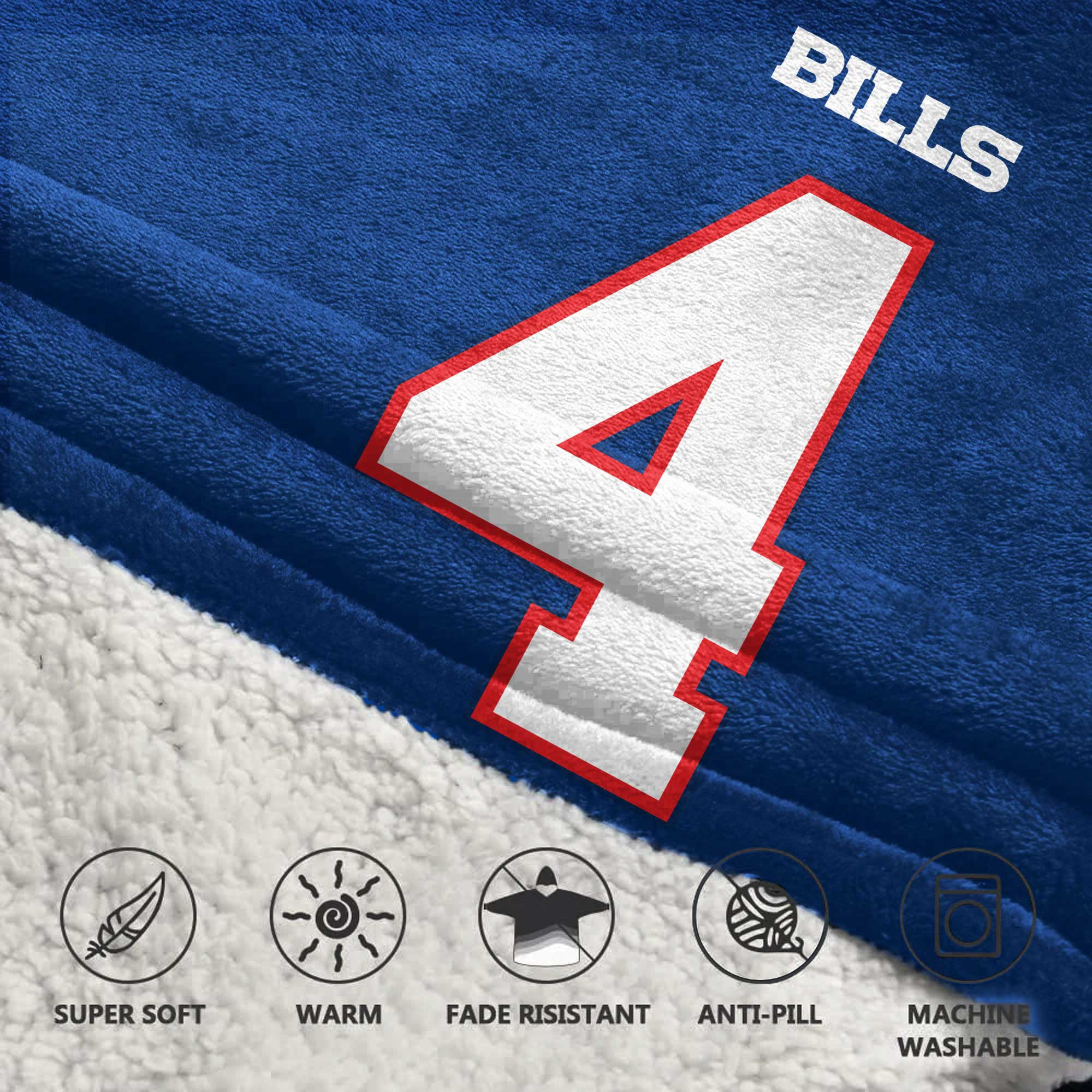 Adult No 4 - Cook - Bills Football Unisex Blanket Hoodie