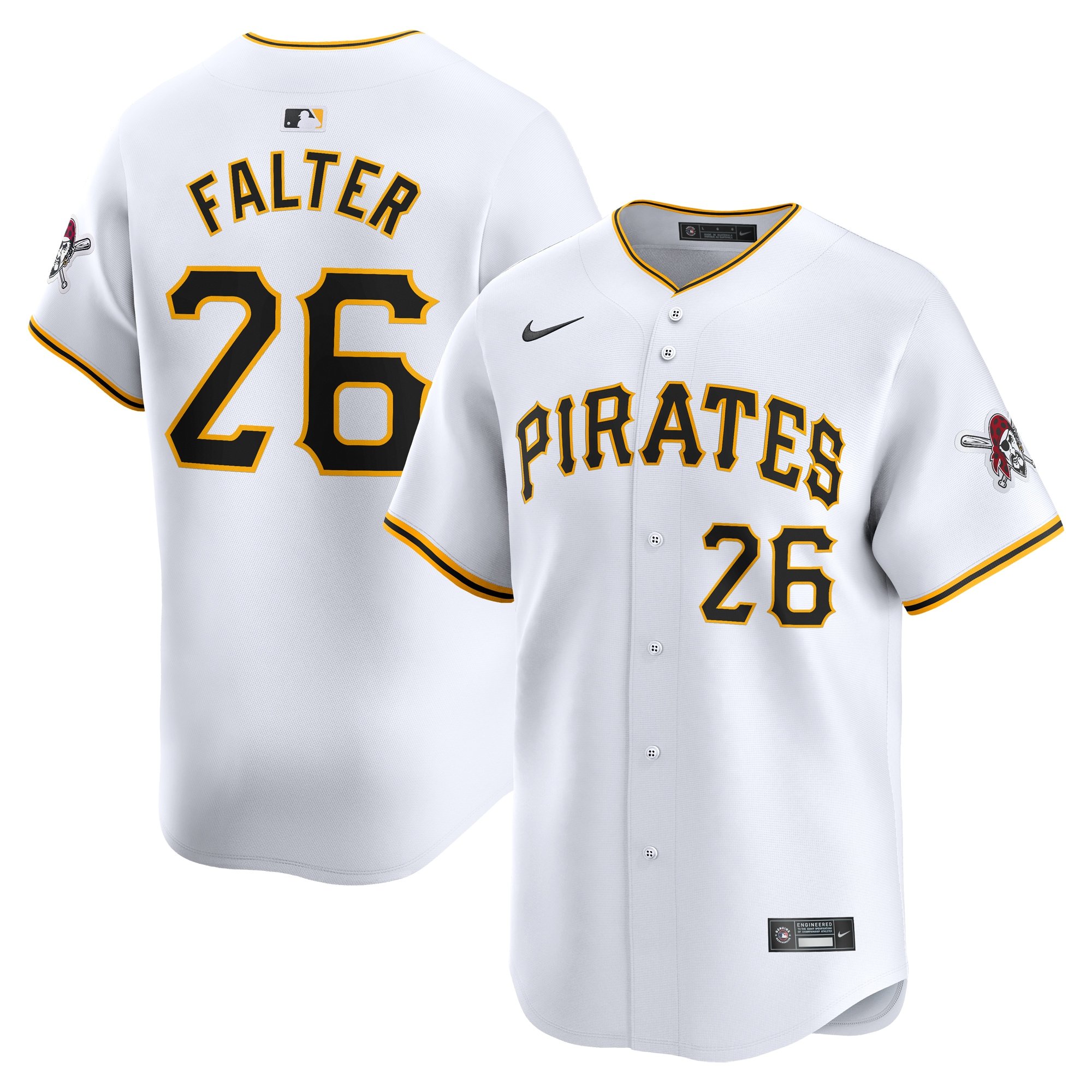 Men's Pittsburgh Pirates Bailey Falter  White Home Limited Player Jersey