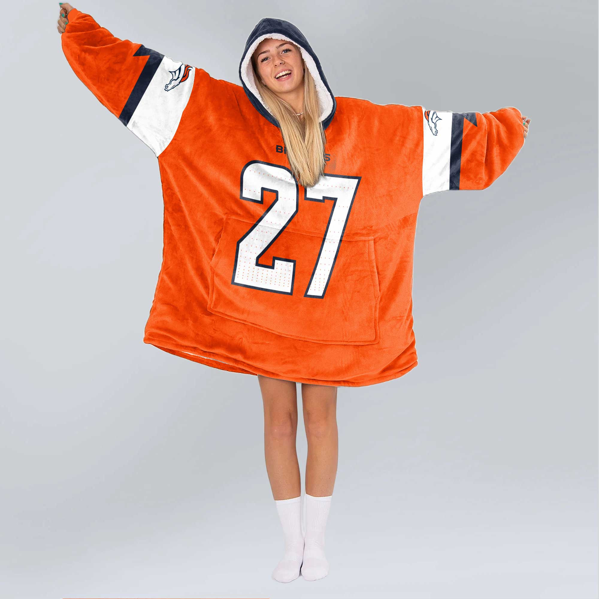 Adult J.K.D 27 Denver Football Unisex Blanket Hoodie