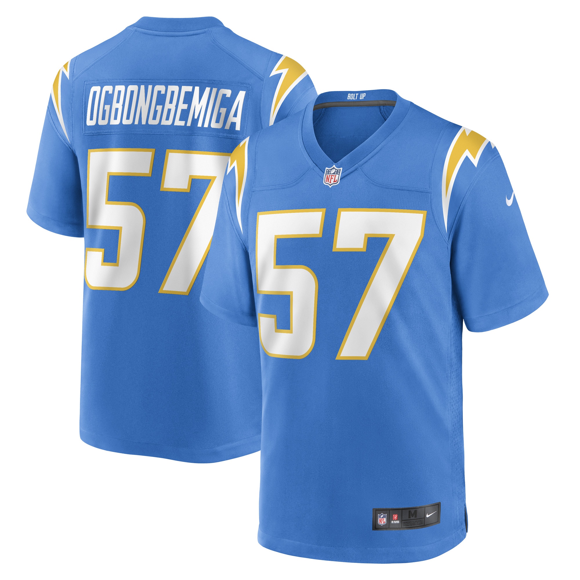 Amen Ogbongbemiga Los Angeles Chargers  Game Player Jersey - Powder Blue