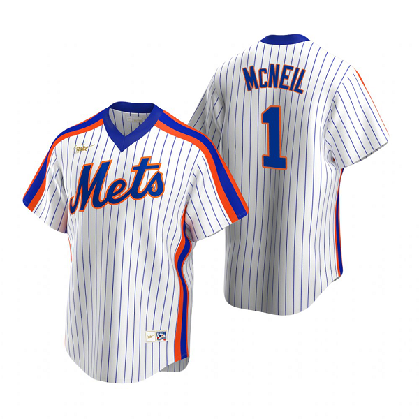 Men's New York Mets #1 Jeff McNeil  White Cooperstown Collection MLB Home Jersey