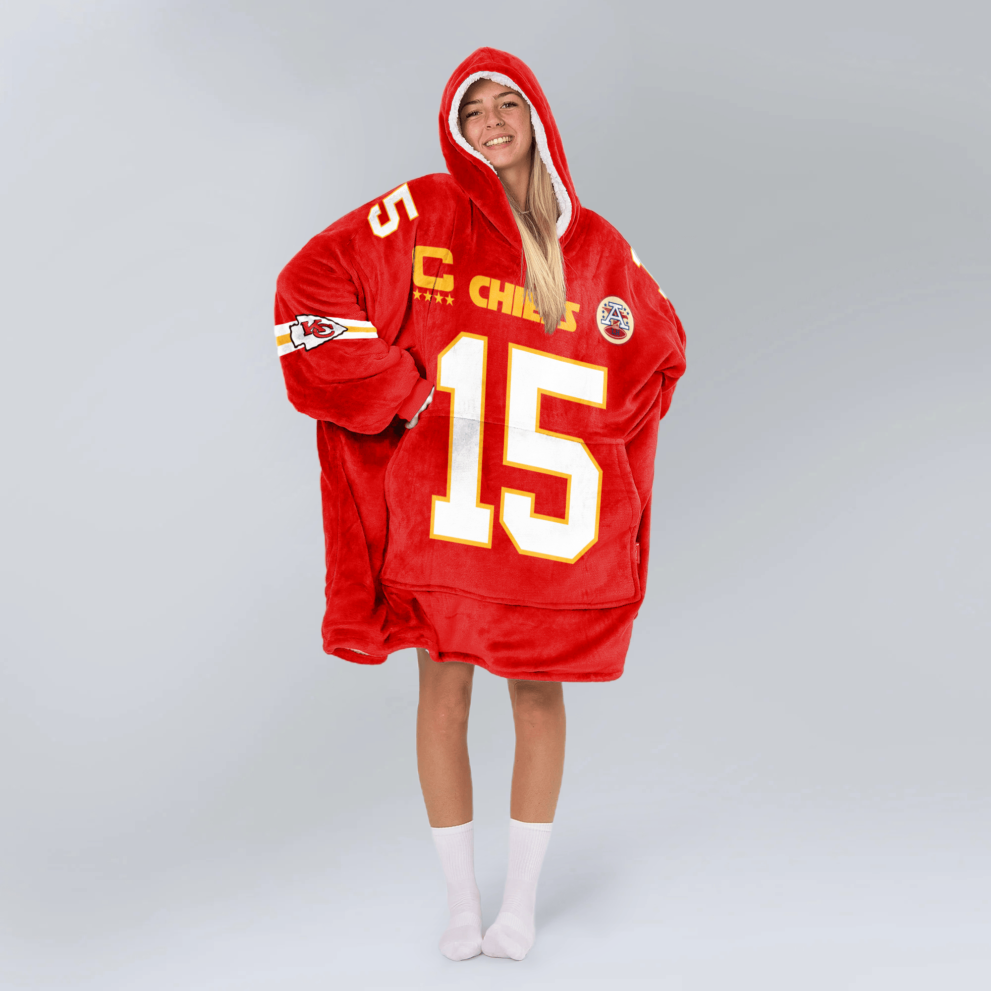 Adult P.M 15 Kansas City Football Unisex Blanket Hoodie