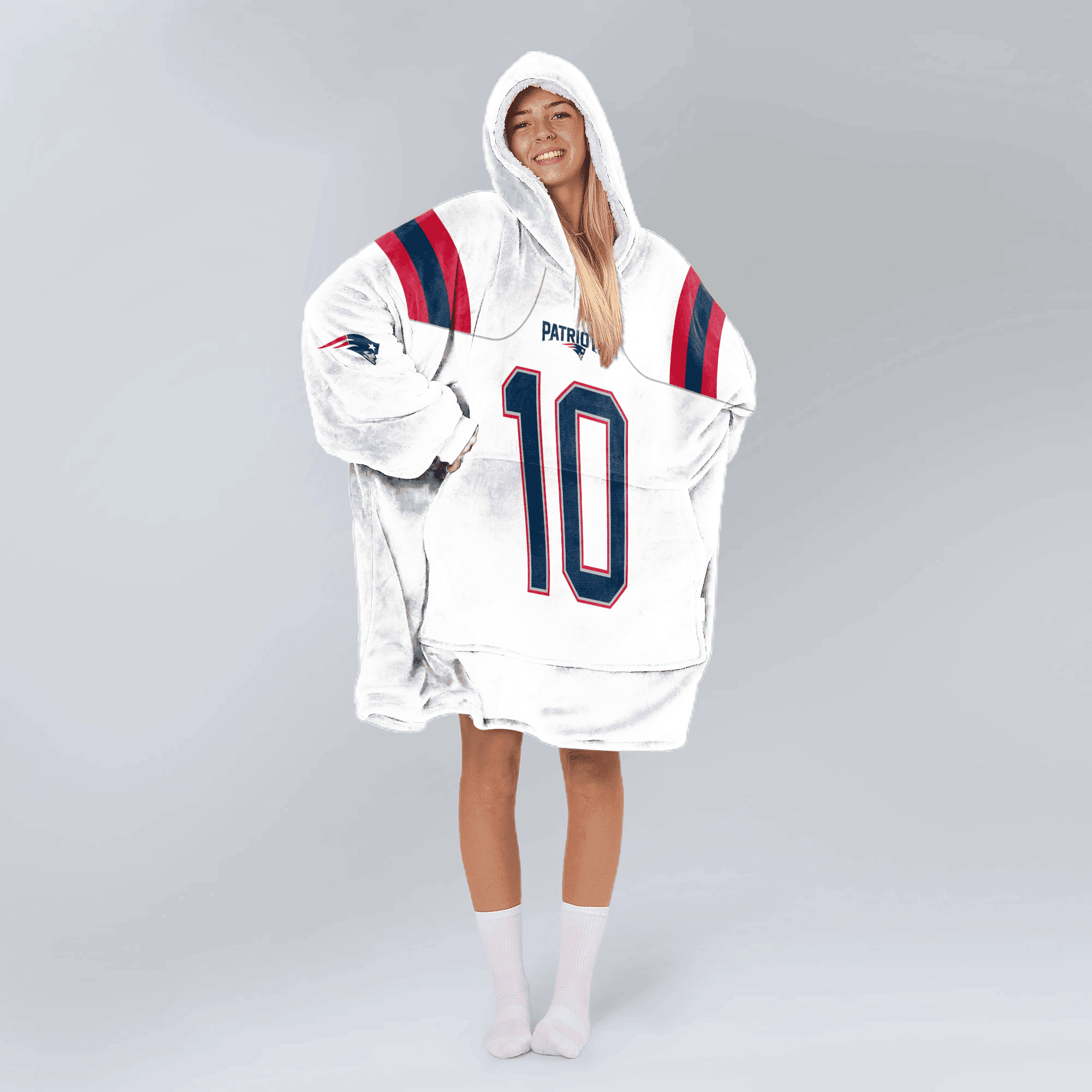 10 New England Football Unisex Blanket Hoodie