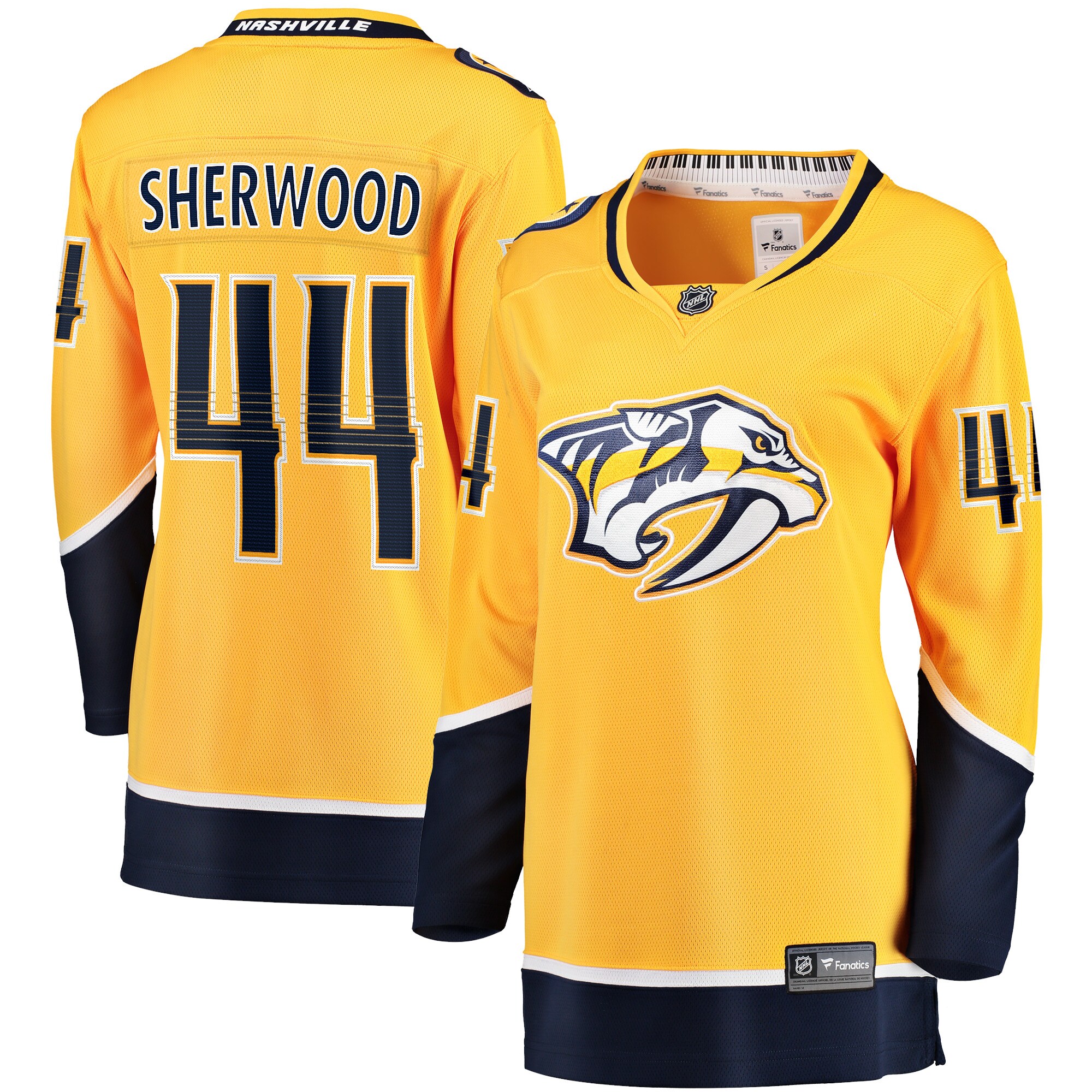 Kiefer Sherwood Nashville Predators Women's Home Breakaway Player Jersey - Gold