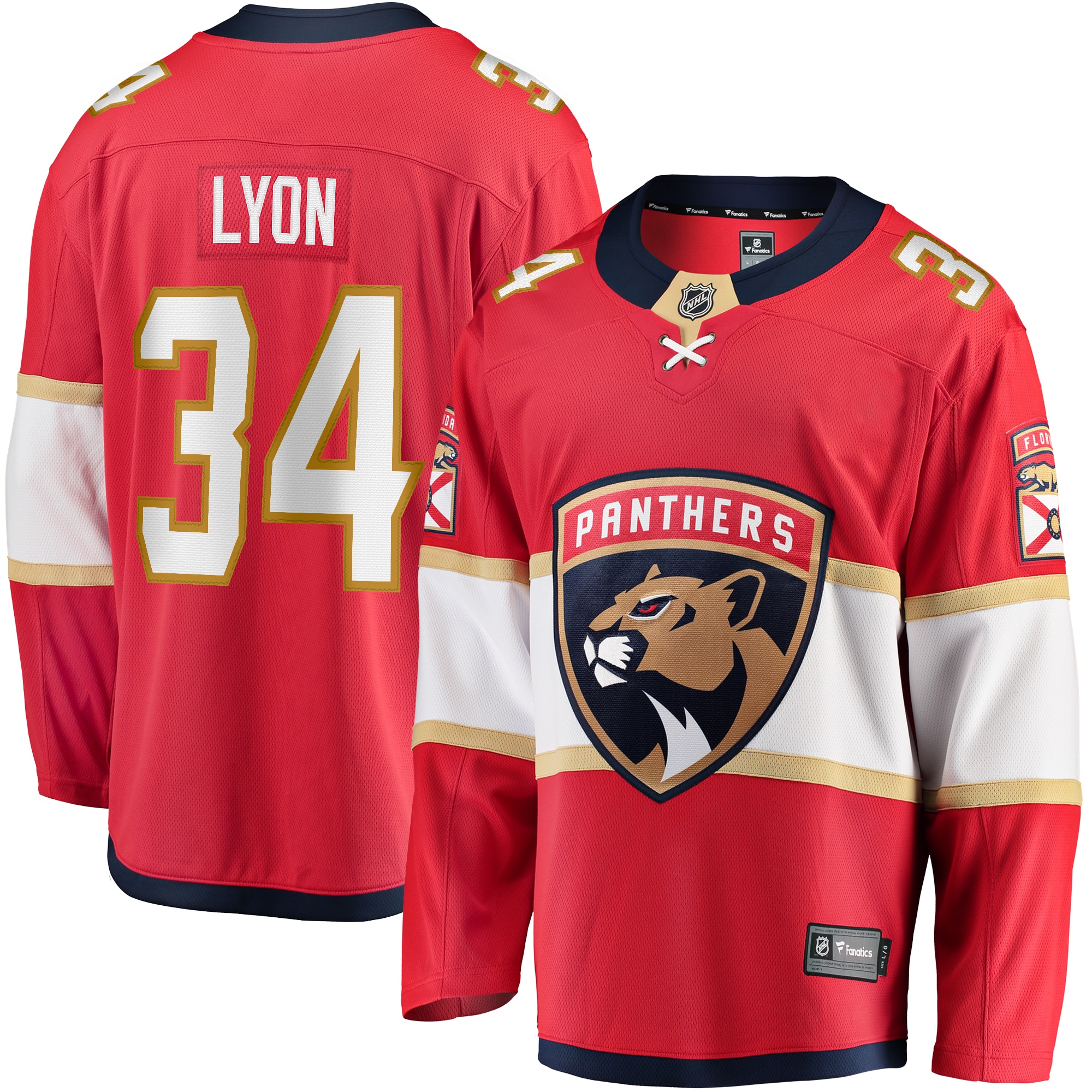 Alex Lyon Florida Panthers Home Breakaway Player Jersey - Red
