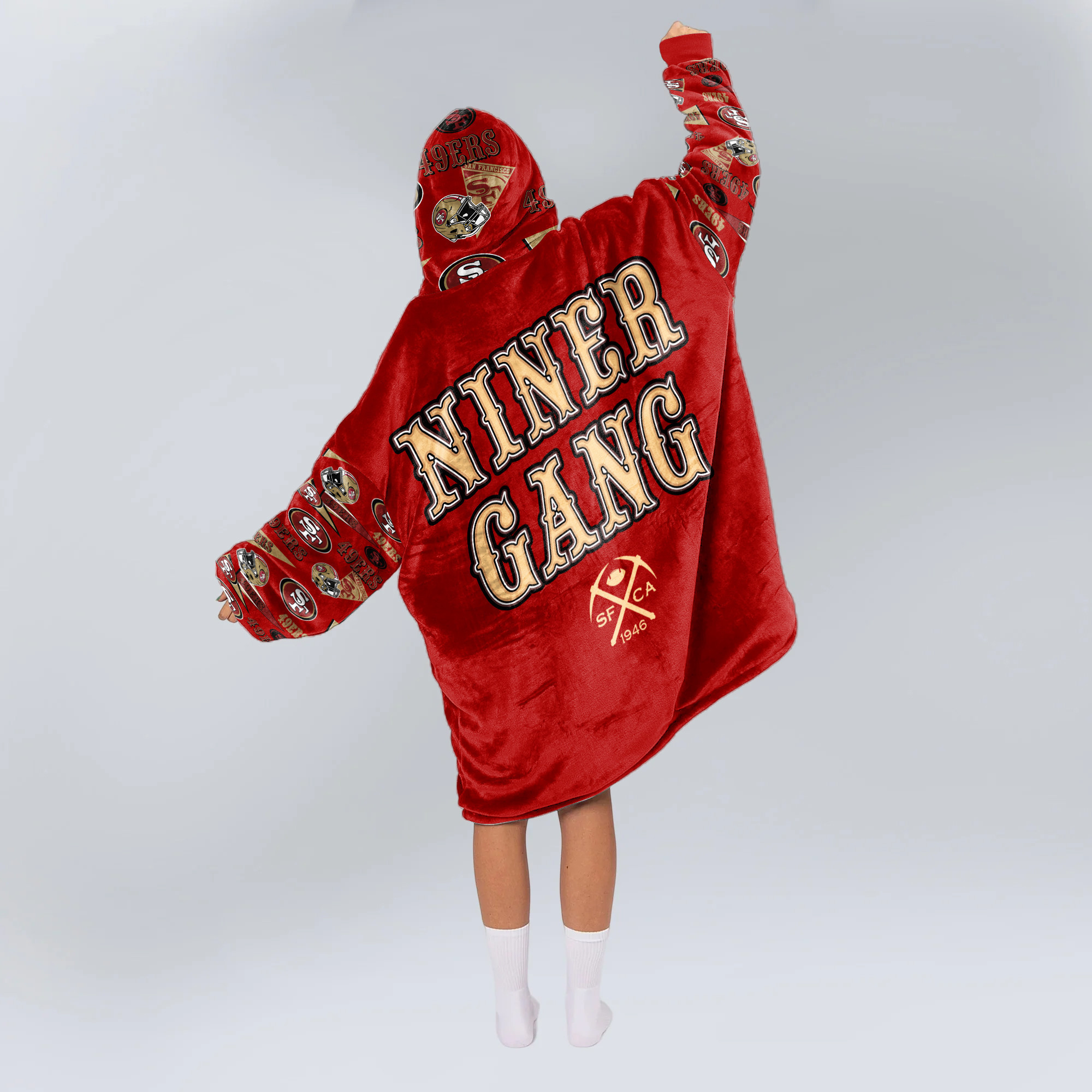 Adult San Francisco 49ers Football Unisex Blanket Hoodie