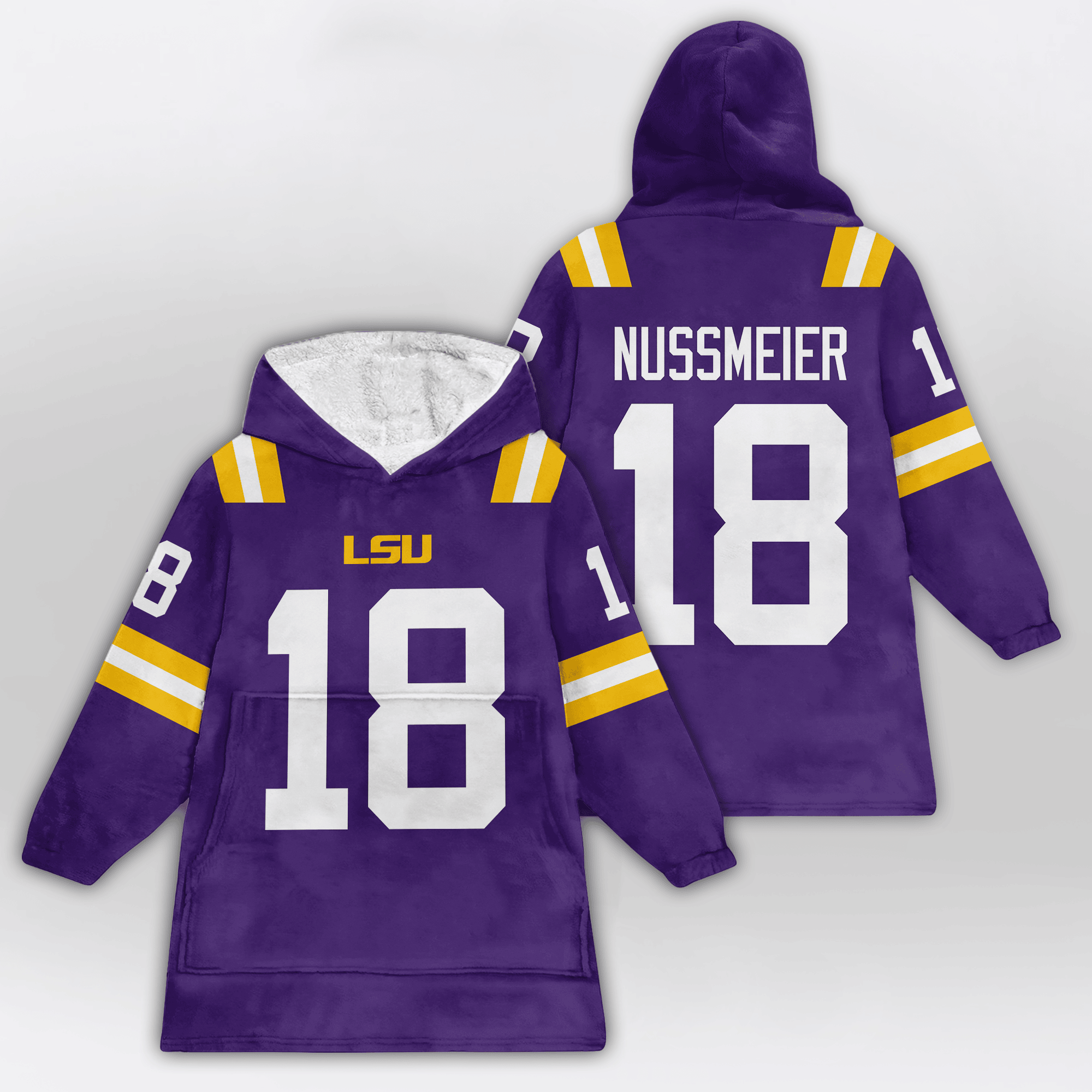 Adult G.N 18 LSU Football Unisex Blanket Hoodie