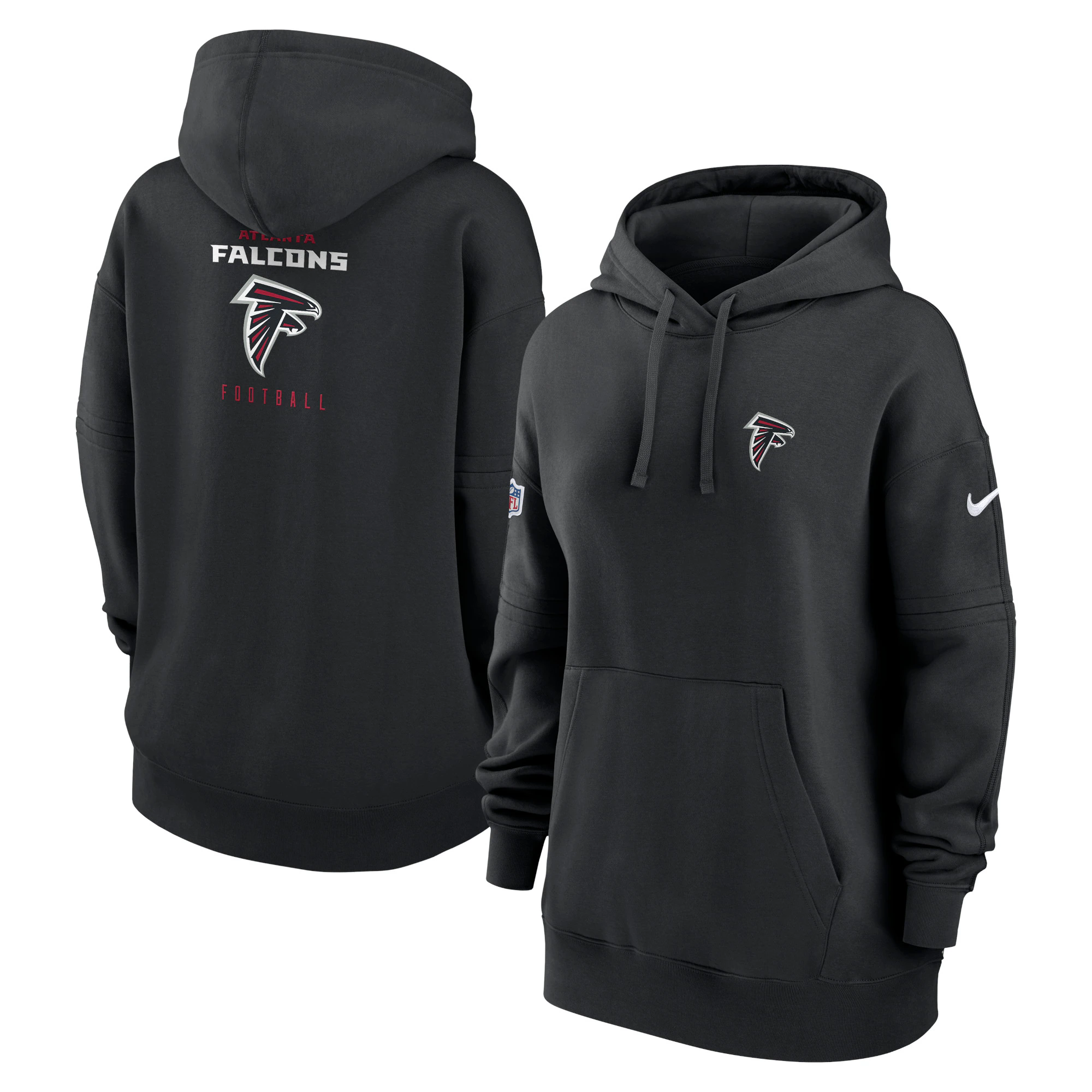 Atlanta Falcons Women's 2023 Sideline Club Fleece Pullover Hoodie - Black