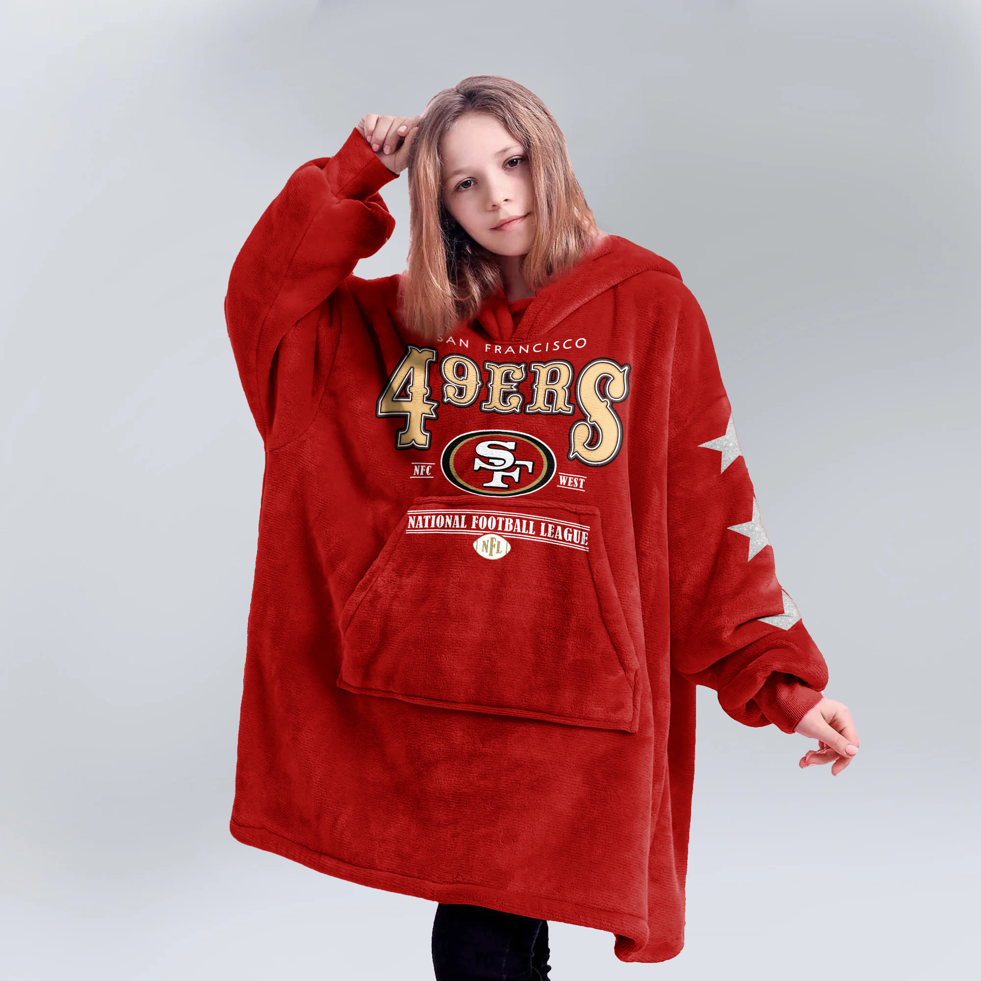Adult San Francisco 49ers Football Unisex Blanket Hoodie